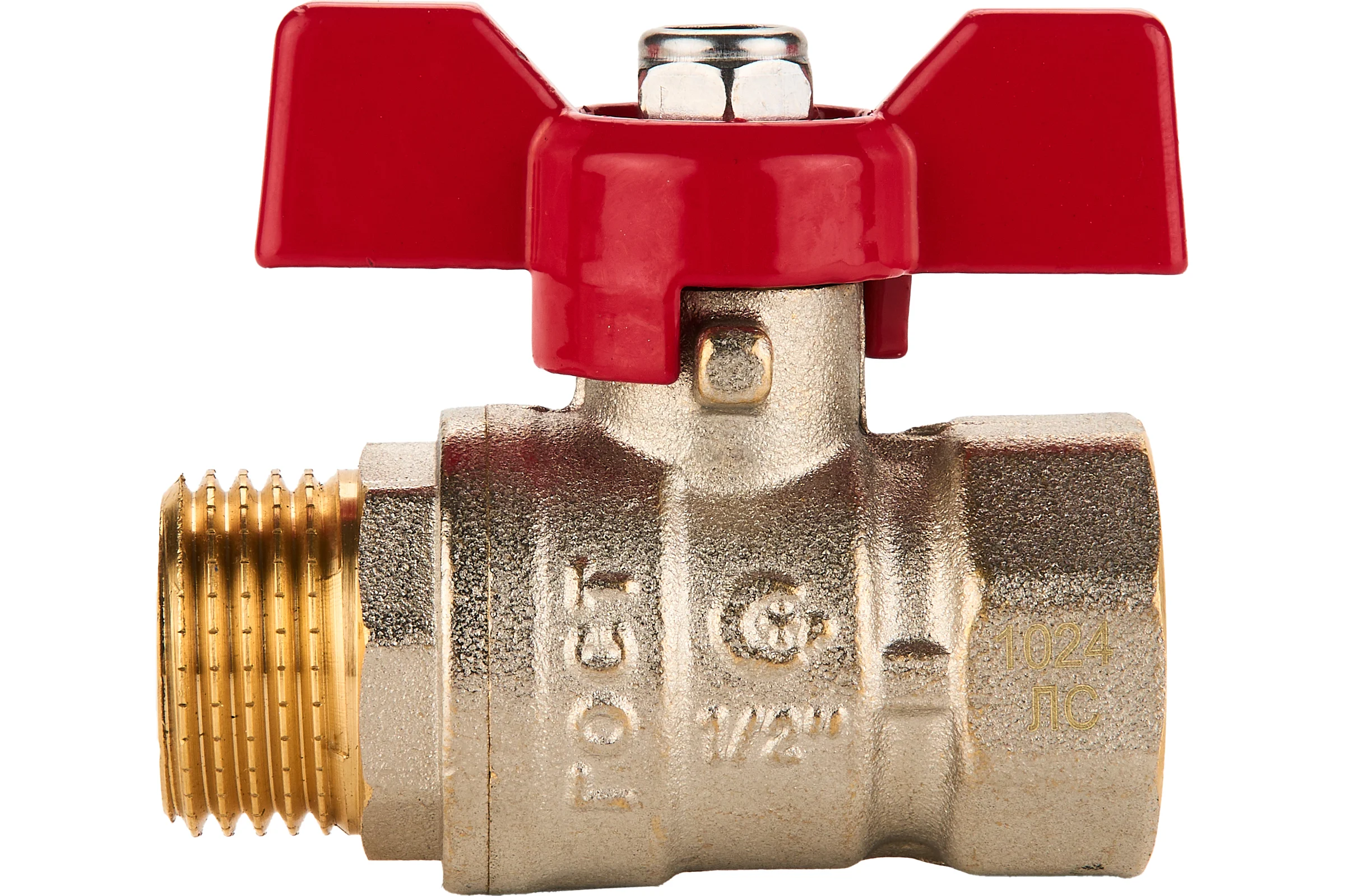 Шаровый кран SANEXT ГОСТ, PN40, Ду 15, ВР-НР 1/2" бабочка 8761