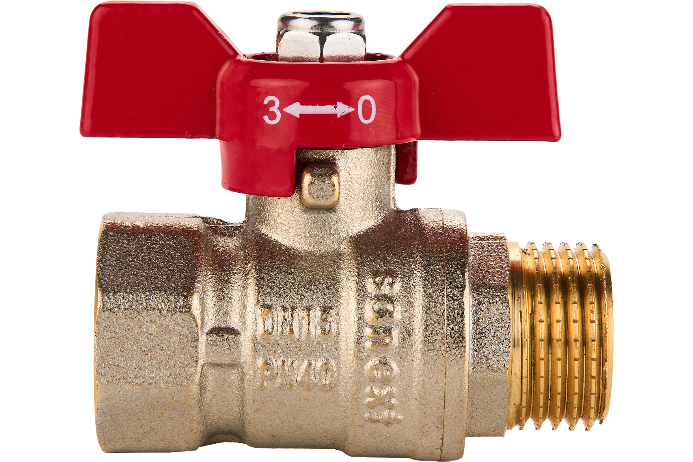 Шаровый кран SANEXT ГОСТ, PN40, Ду 15, ВР-НР 1/2" бабочка 8761