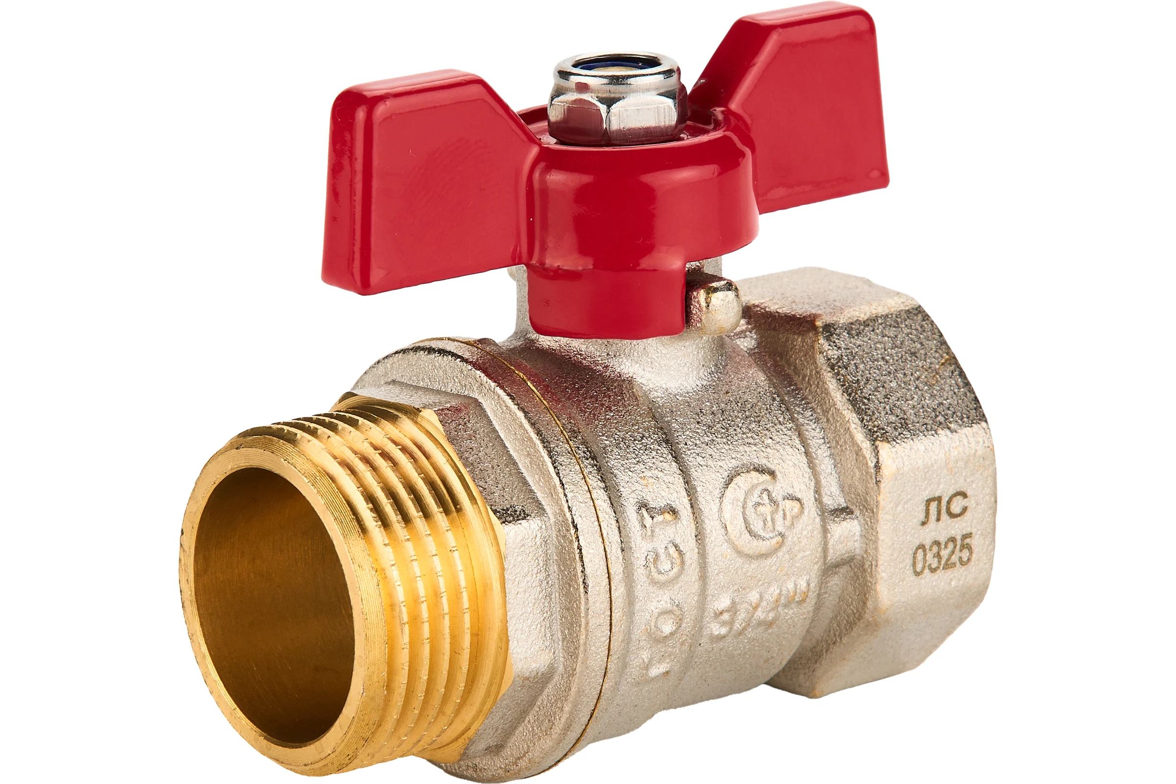 Шаровый кран SANEXT ГОСТ, PN40, Ду 20, ВР-НР 3/4" бабочка 8762