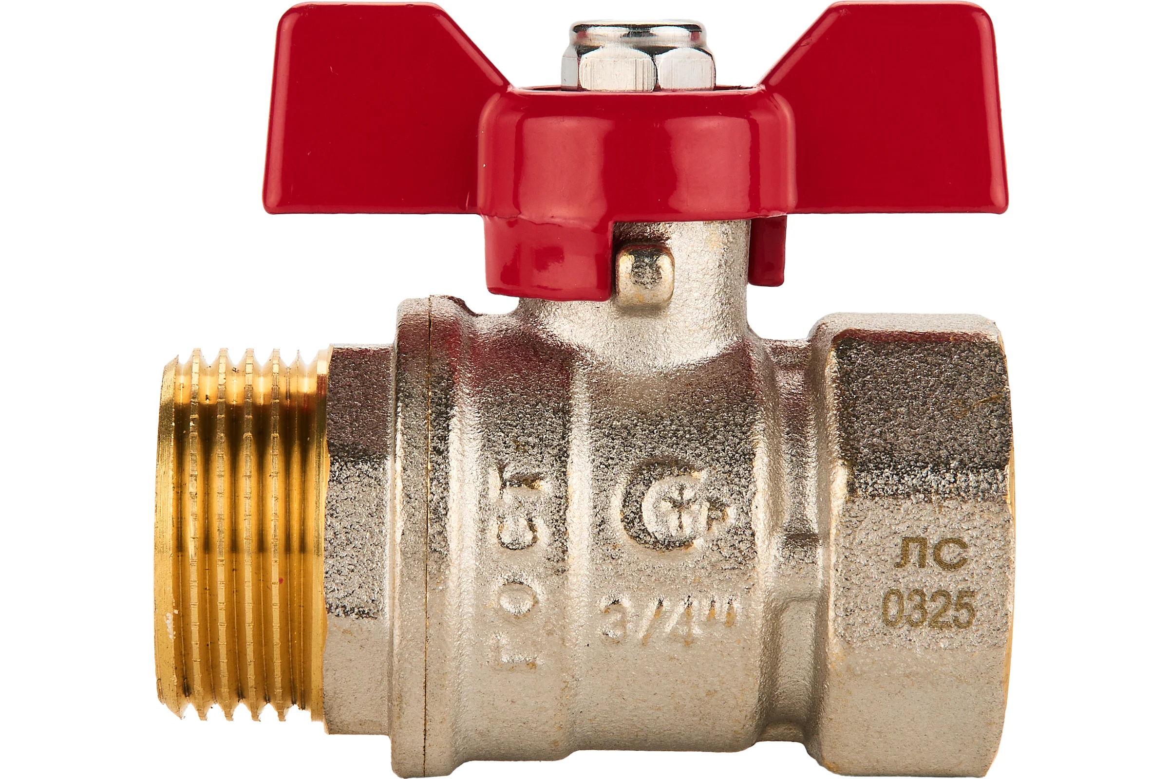 Шаровый кран SANEXT ГОСТ, PN40, Ду 20, ВР-НР 3/4" бабочка 8762