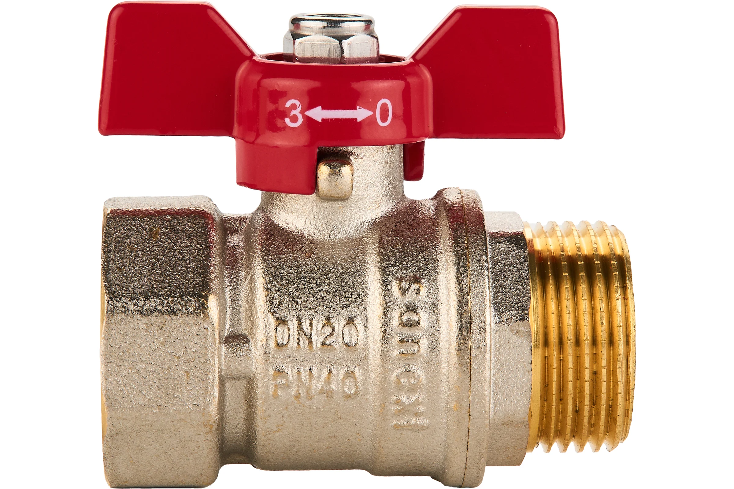 Шаровый кран SANEXT ГОСТ, PN40, Ду 20, ВР-НР 3/4" бабочка 8762