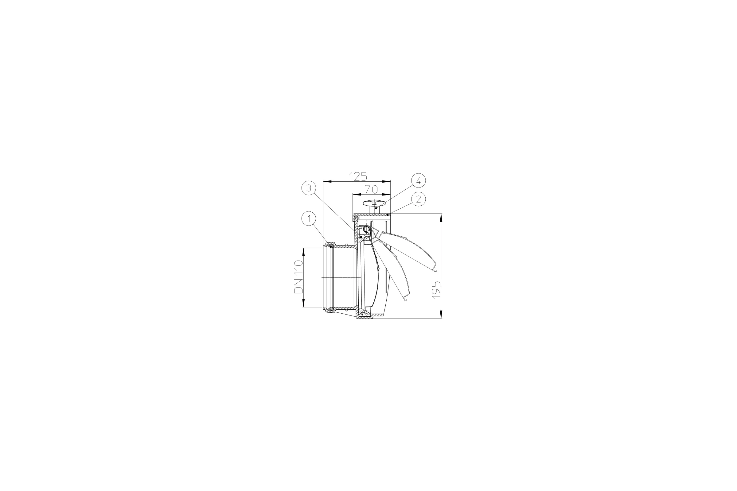 Канализационный затвор HL DN110 HL 710.0