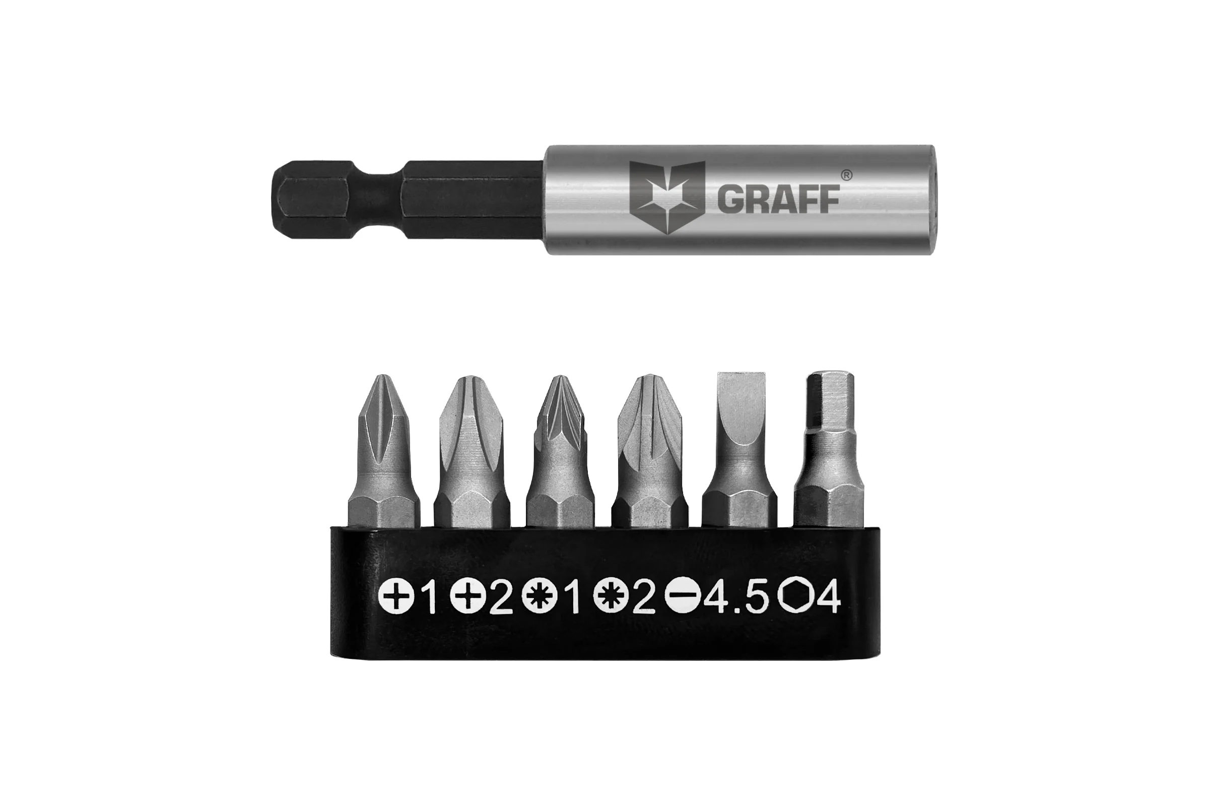 Набор бит с магнитным держателем 7 предметов GRAFF 4603