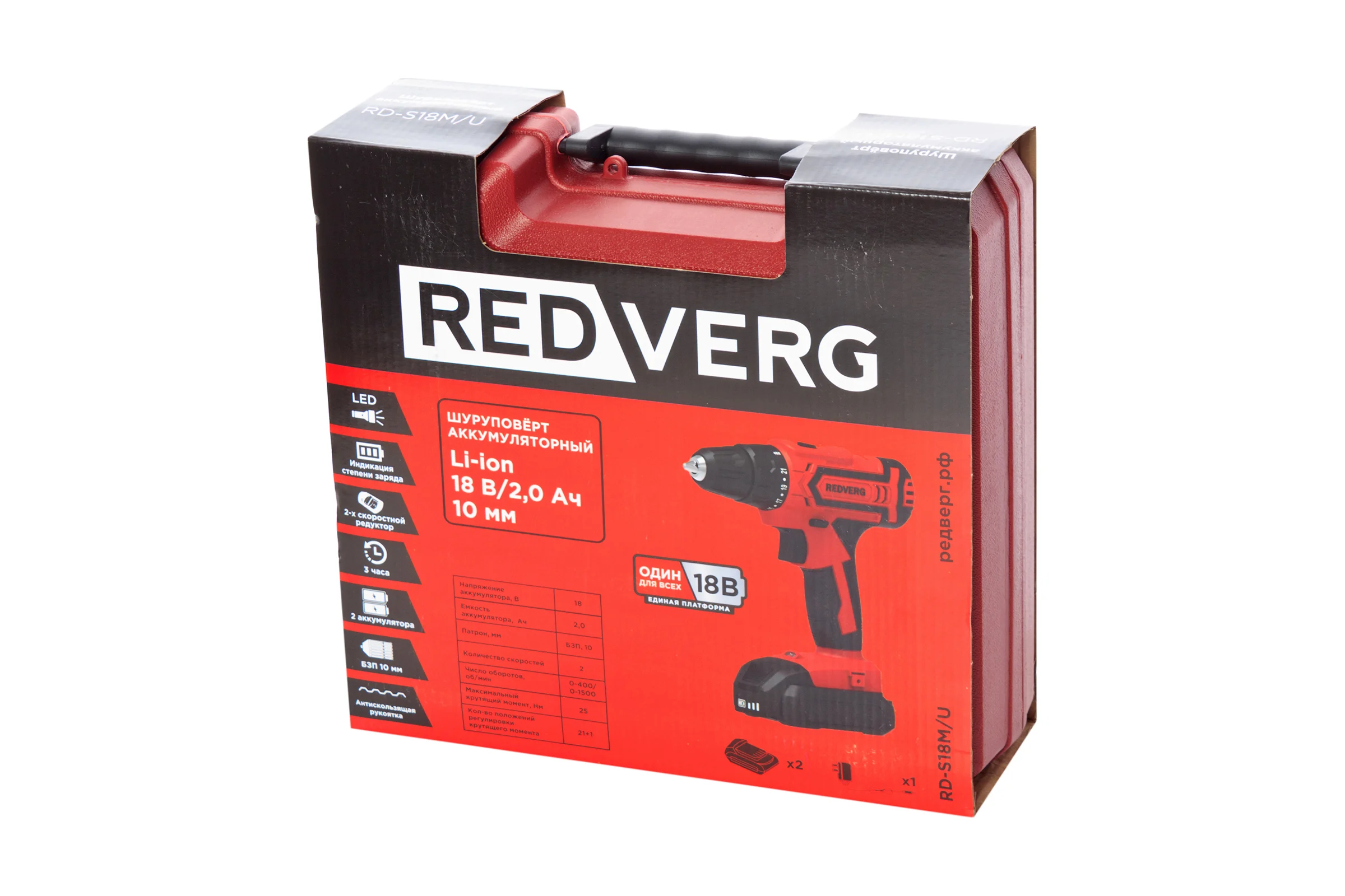 Аккумуляторный шуруповерт REDVERG RD-S18M/U 6671455