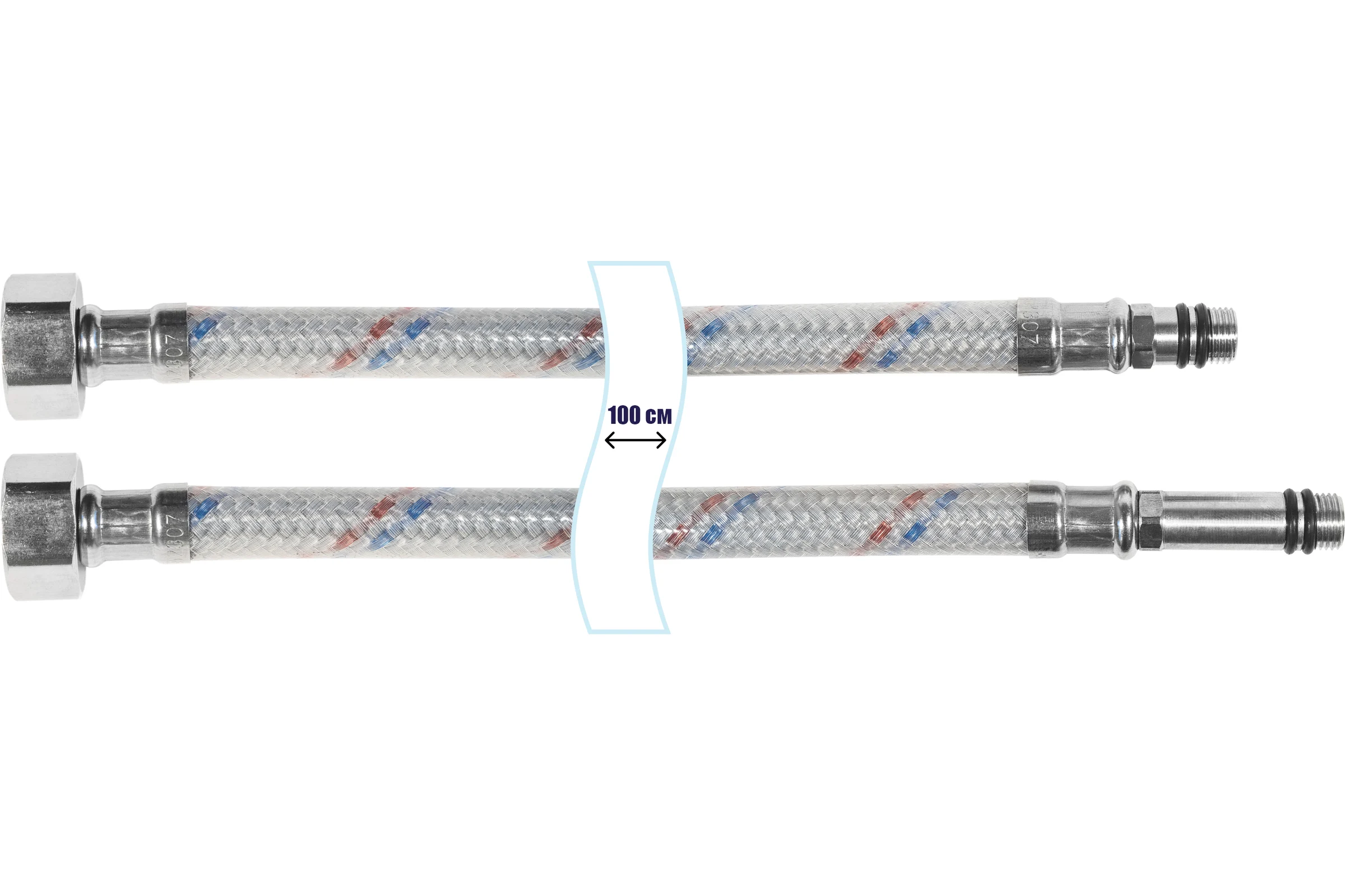 Гибкая подводка для смесителей ЦС штуцер 31/17мм, 1/2”хM10 L-100 см, пакет, уп. пара ГП002006