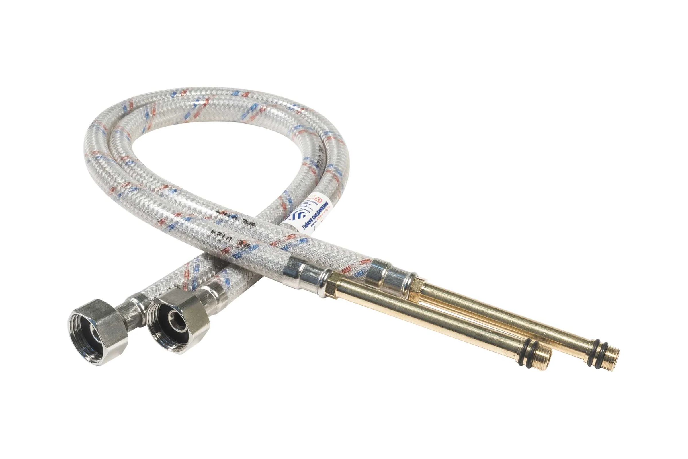 Гибкая подводка для смесителей ЦС, штуцер 106/100 мм, 1/2”хM10 L-80 см, пакет, уп. пара ГП002274