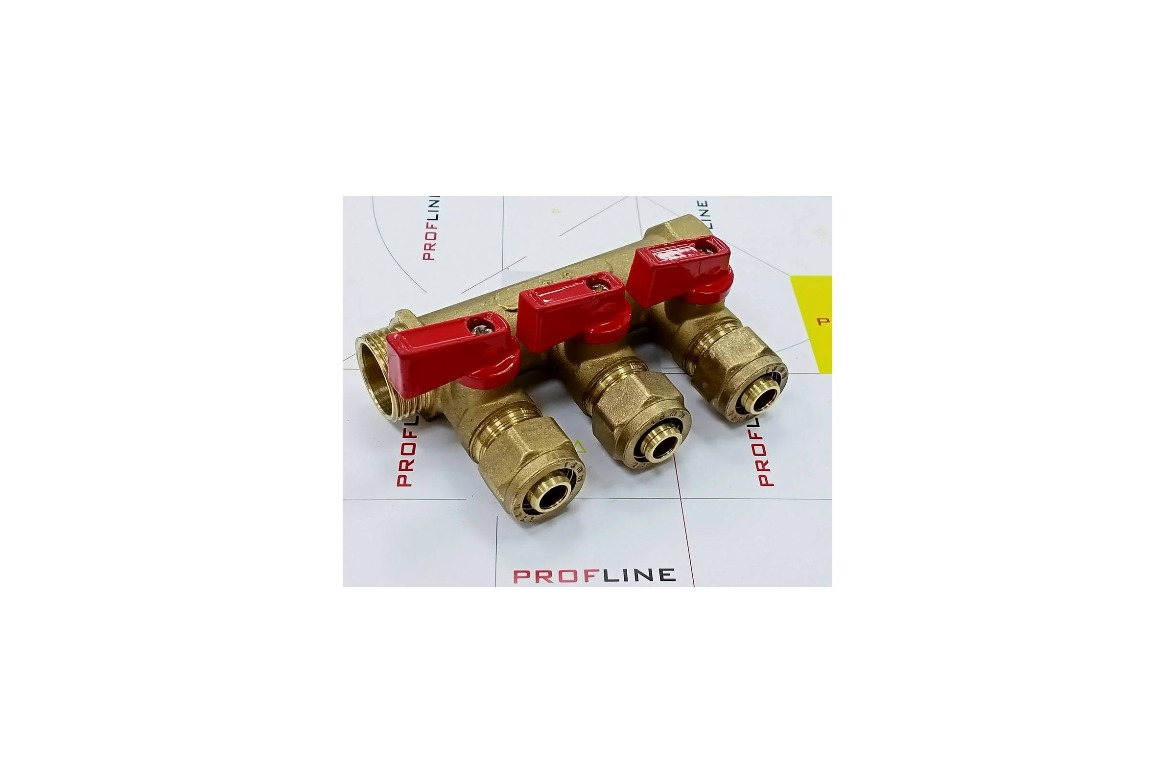 Коллектор для м/п труб 3/4x3/4x16x3 вых с кранами PROFLINE УТ-00036225
