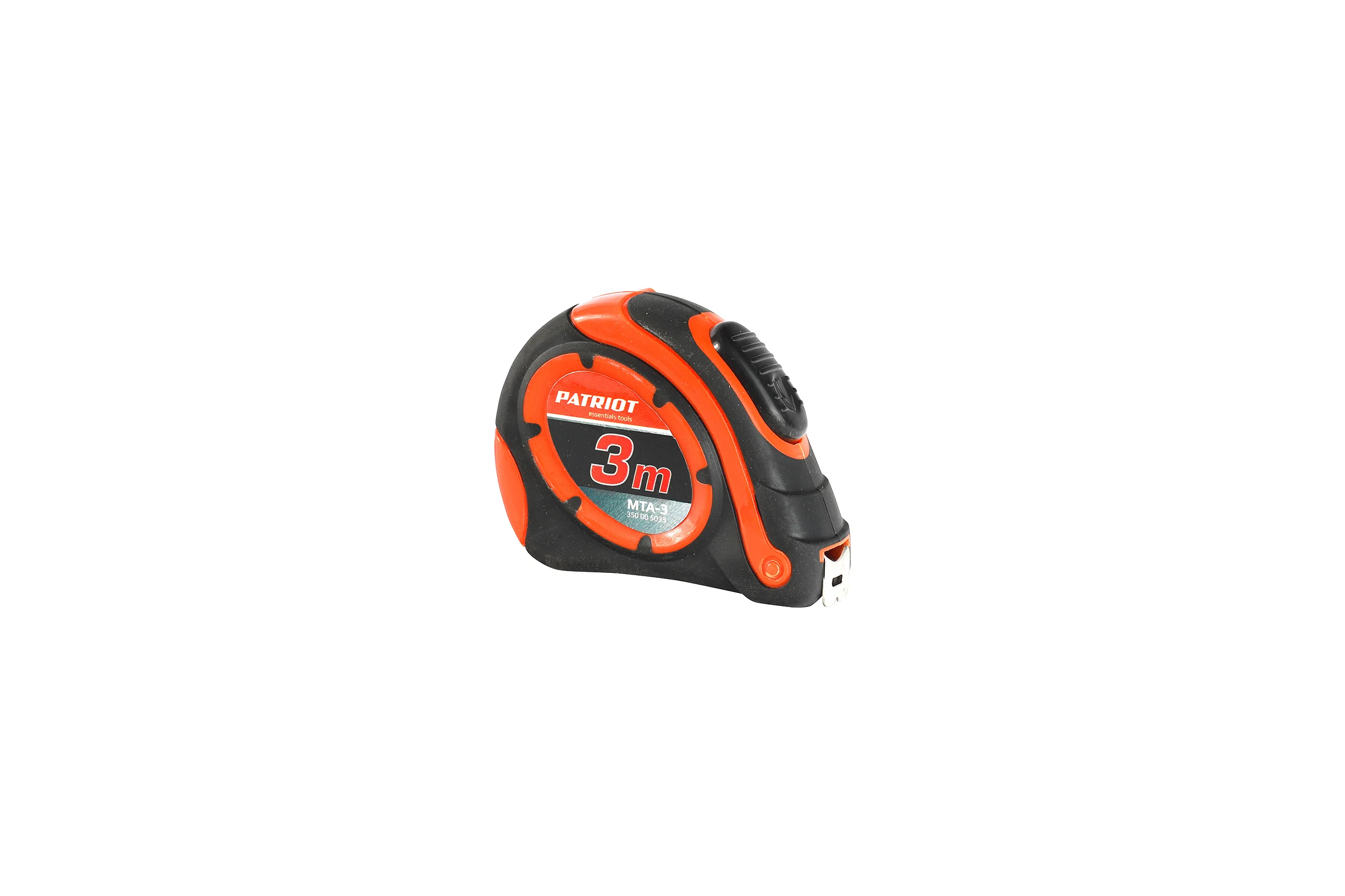 Рулетка PATRIOT MTA-3, автостоп, ударопрочный корпус, обрезиненная, 3м 350005033