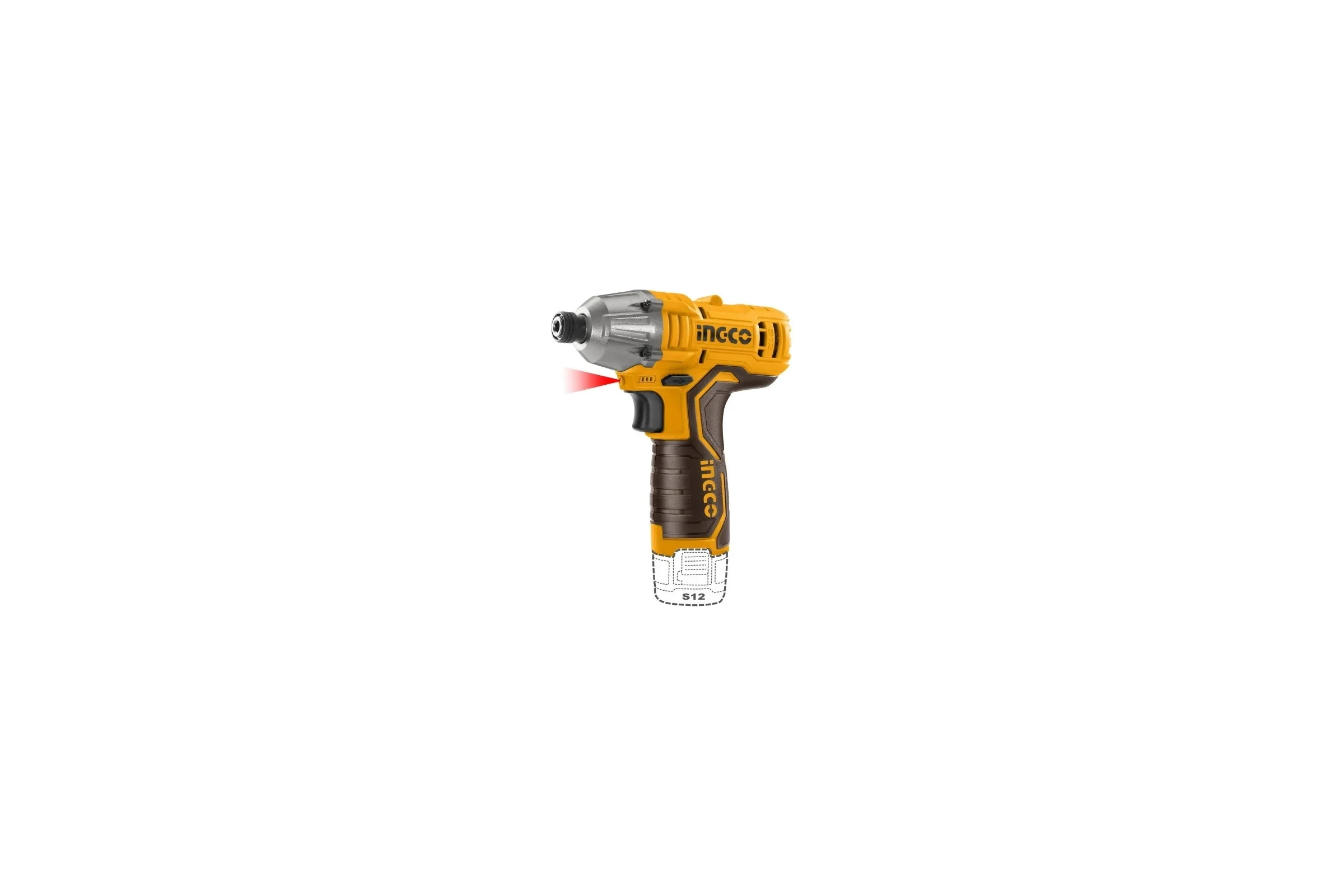 Аккумуляторный импульсный шуруповерт INGCO 12 В, 100 Нм, USB type-C CIRLI12015