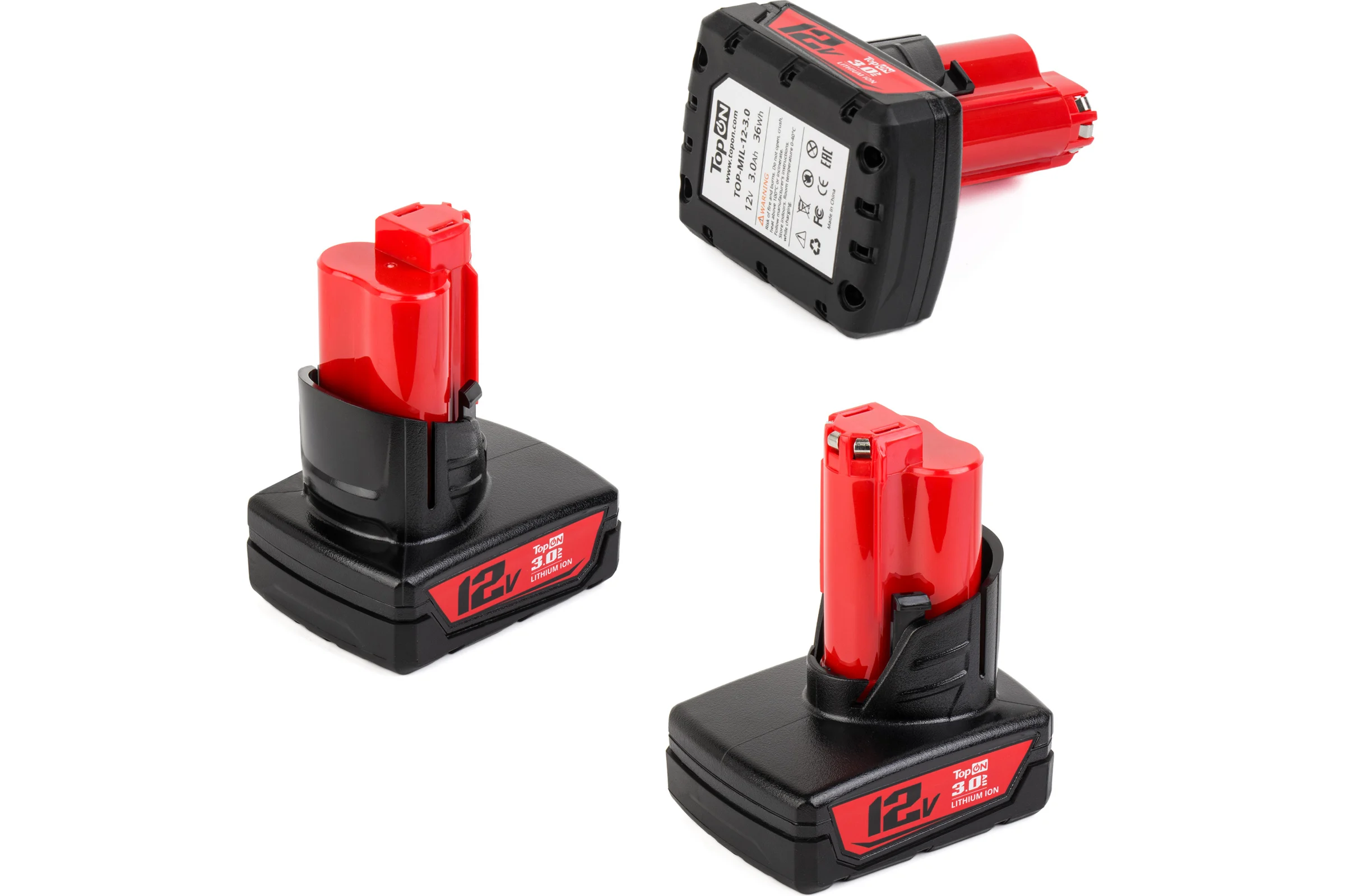 Аккумулятор для Milwaukee TopOn 12 V 3.0 Ah (Li-Ion) PN: 48-11-2401 TOP-MIL-12-3.0