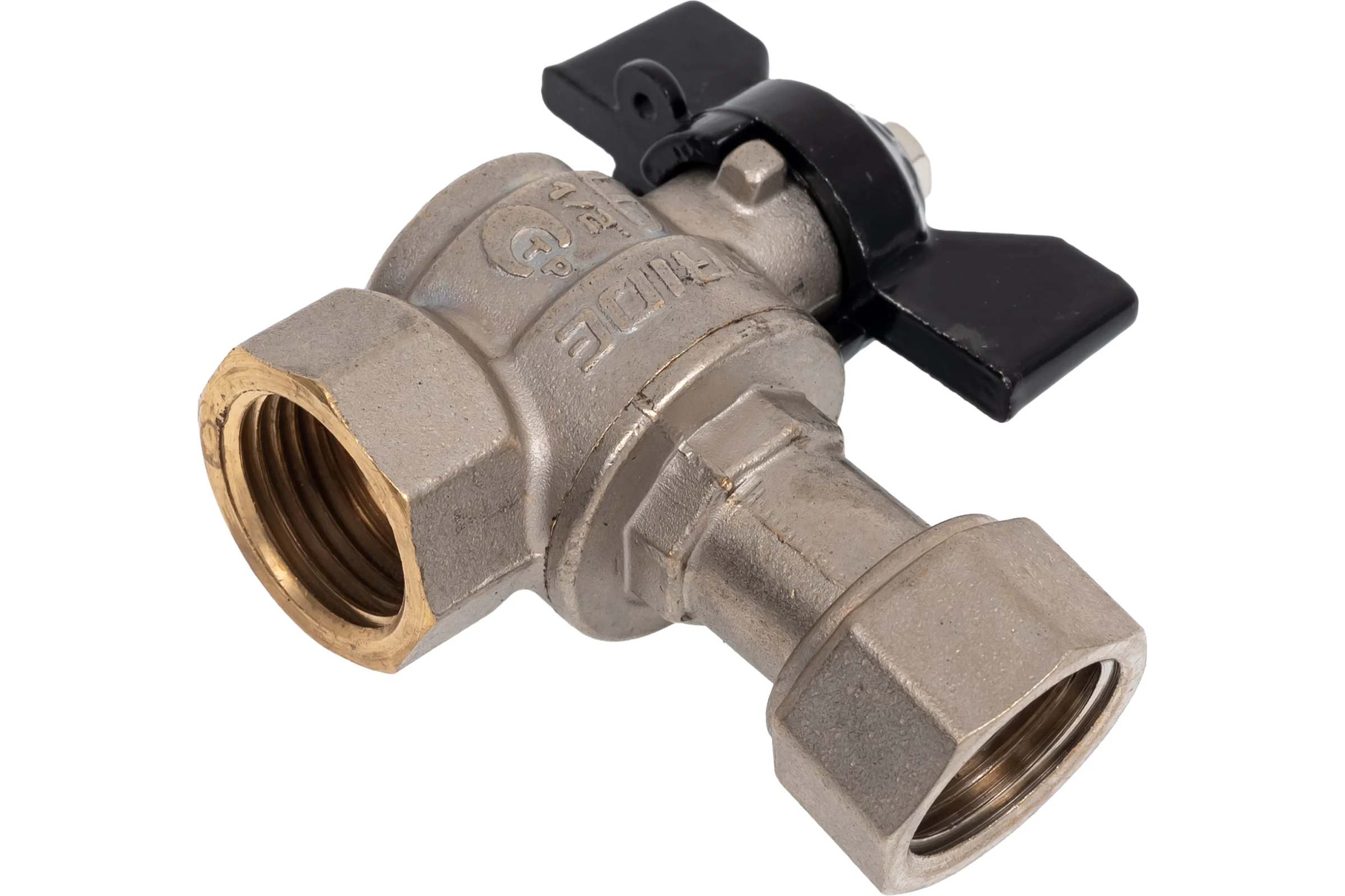 Кран угловой шаровой LD PRIDE 1/2'' вн/накидная гайка бабочка 553958