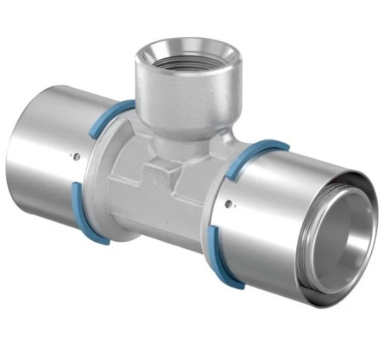 Тройник Uponor S-Press RP 40-1/2 дюйм ВР-40 с внутренней резьбой, латунный 1046922