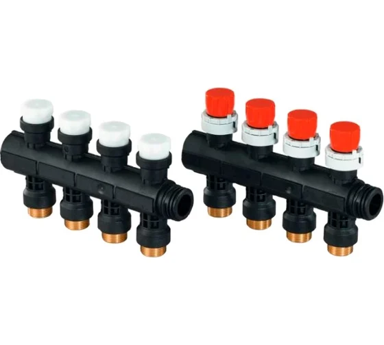 Коллектор Uponor с клапанами Vario Plus пластиковый, выходы 4X 3/4 Евроконус 1030581