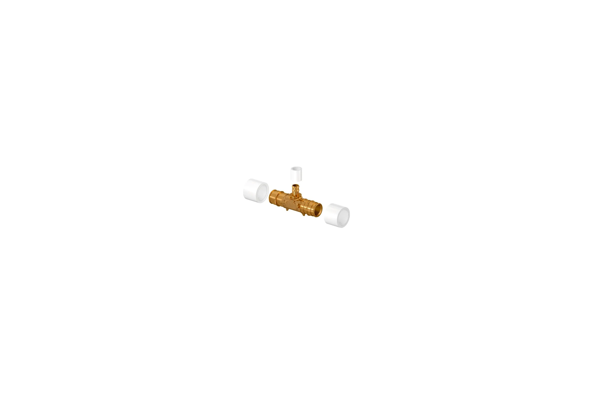 Тройник Uponor Minitec 20Х9,9Х20 с кольцами Pe-X 1020524