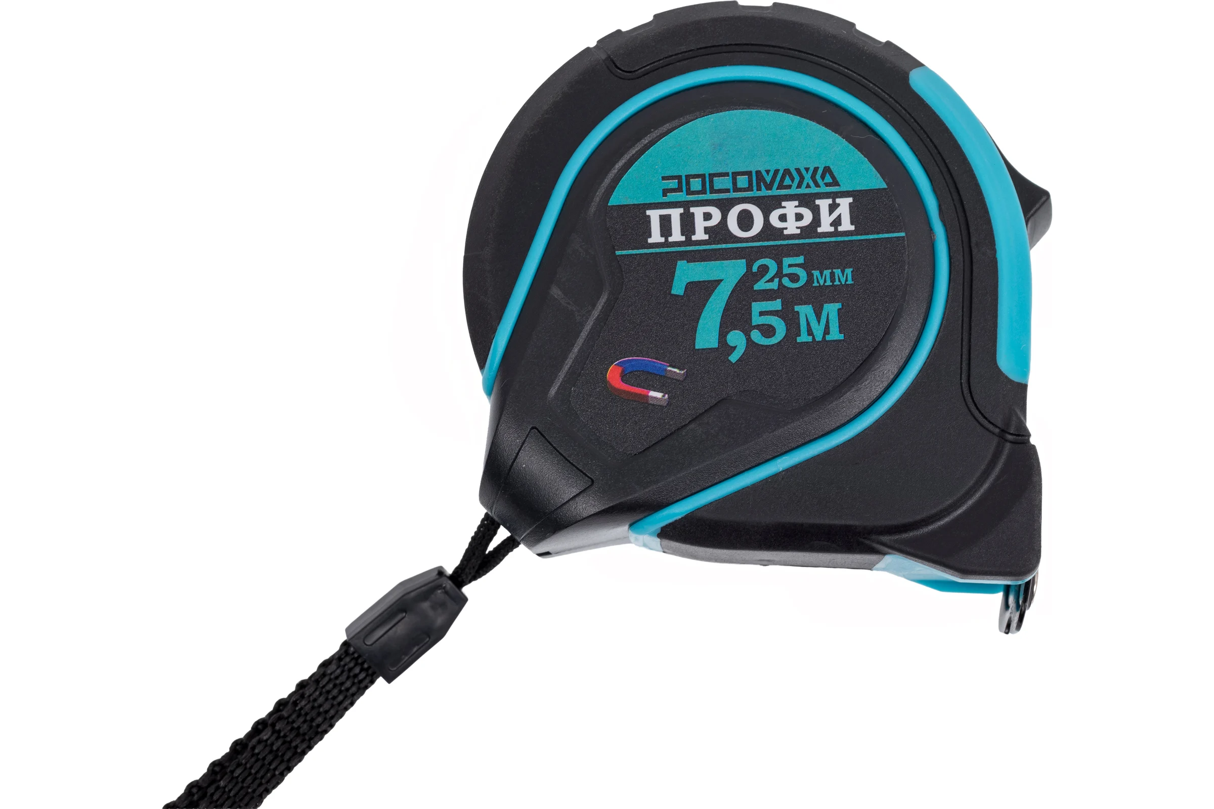 Рулетка в обрезиненном корпусе с магнитом РОСОМАХА ПРОФИ (7,5 м, 25 мм) 602725