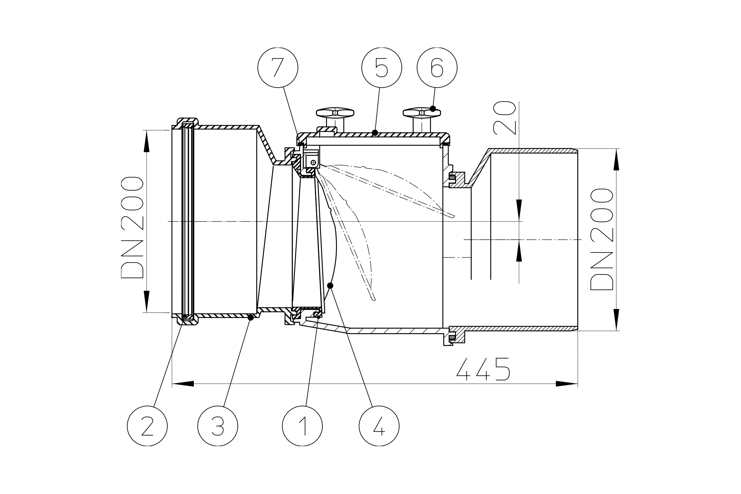 Механический канализационный затвор HL DN200 HL 720
