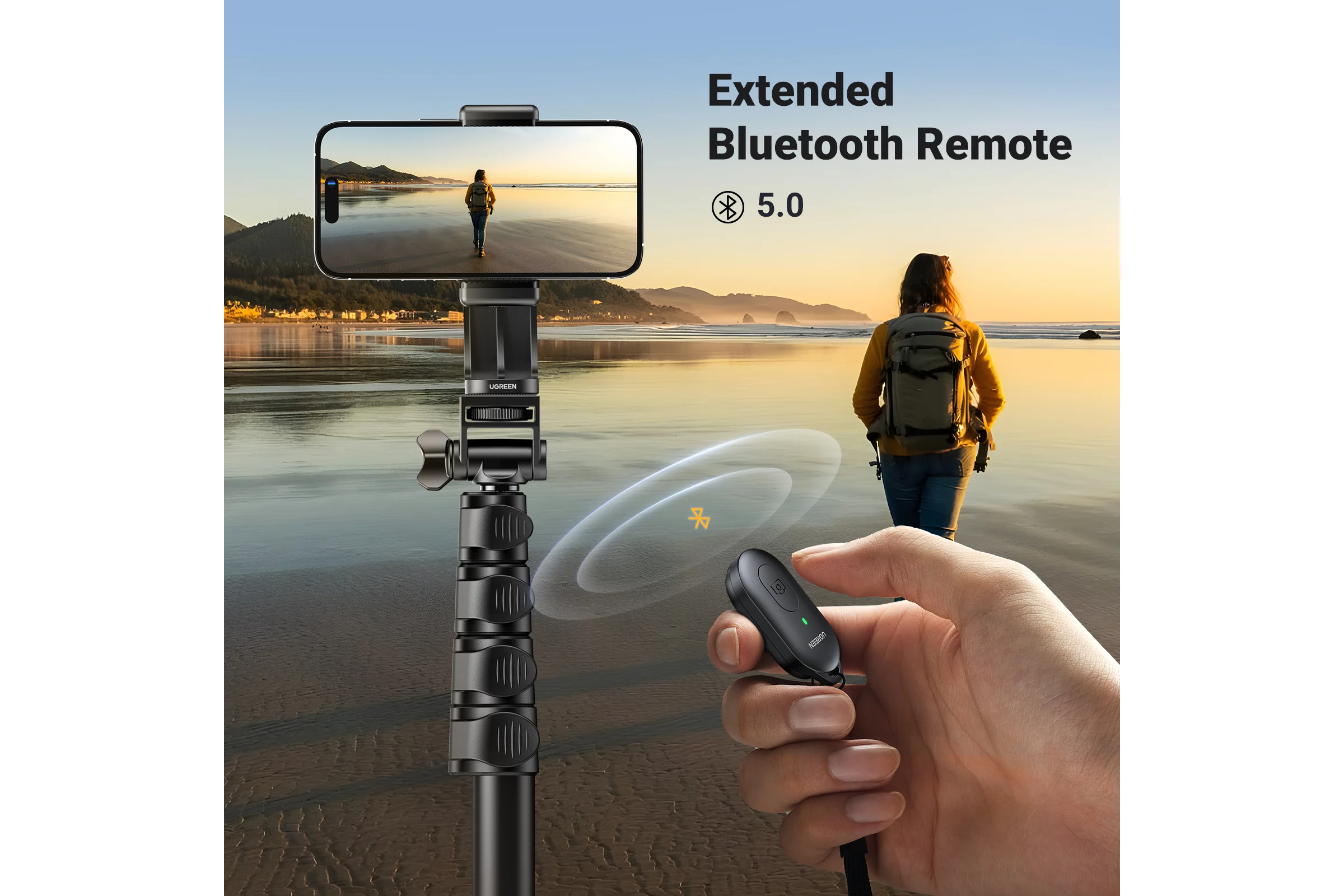 Трипод LP680 Tripod Stand 1.7m With Bluetooth Remote For selfie Livestream черный Ugreen 15609_