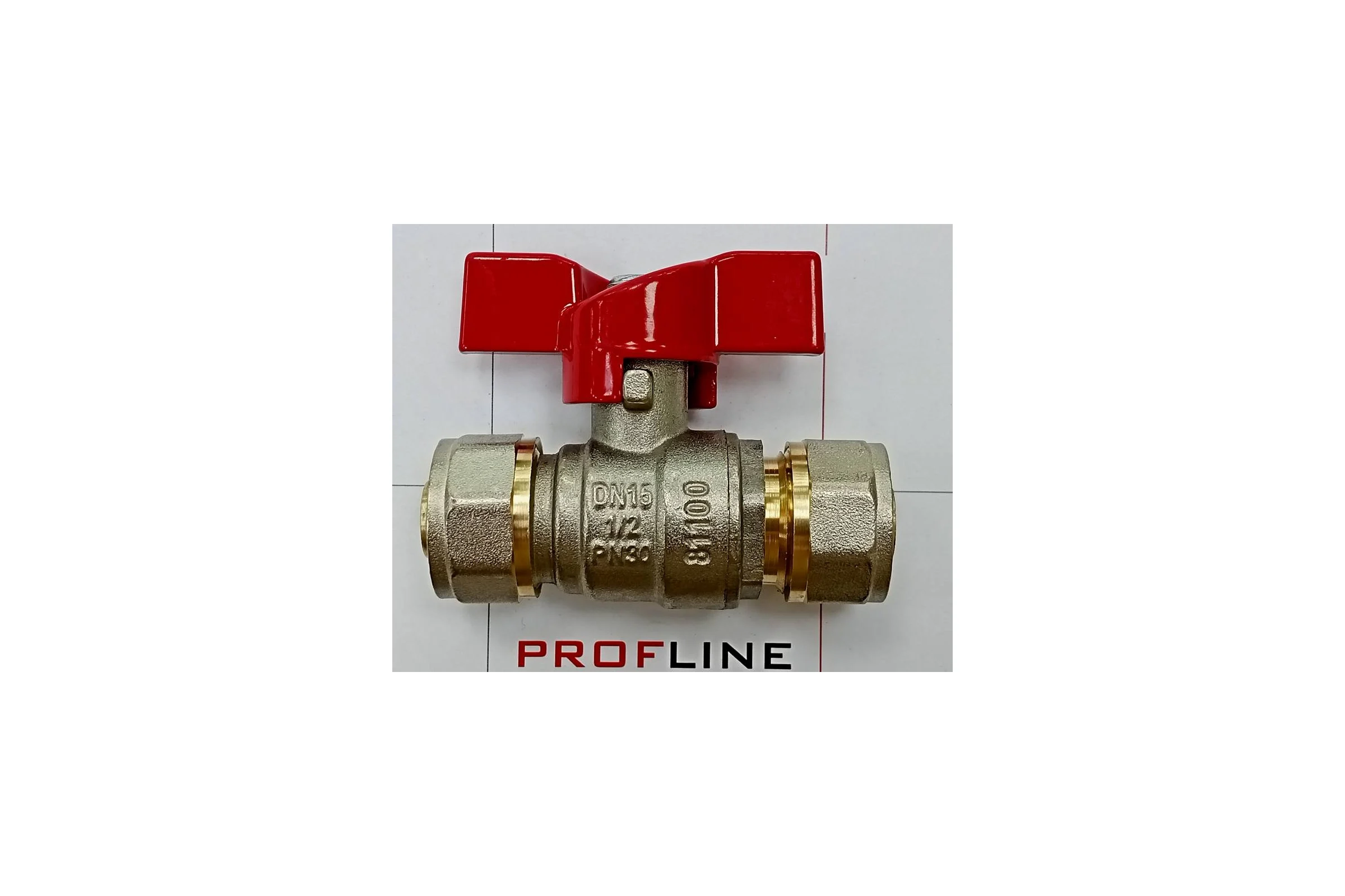 Кран шаровой для м/п труб PROFLINE цанга-цанга 16x16 УТ-00036233
