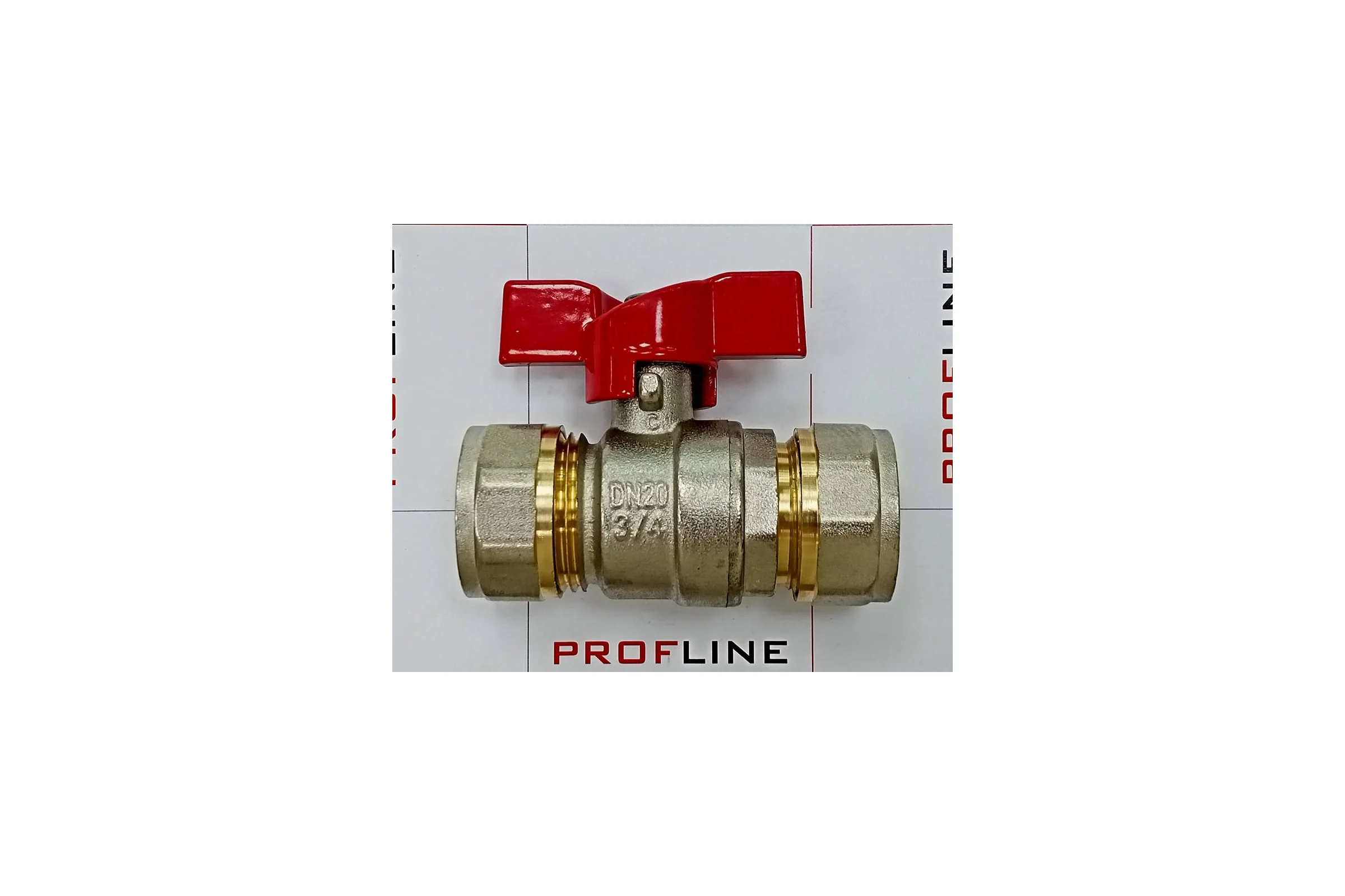 Кран шаровой для м/п труб PROFLINE цанга-цанга 20x20 УТ-00036234