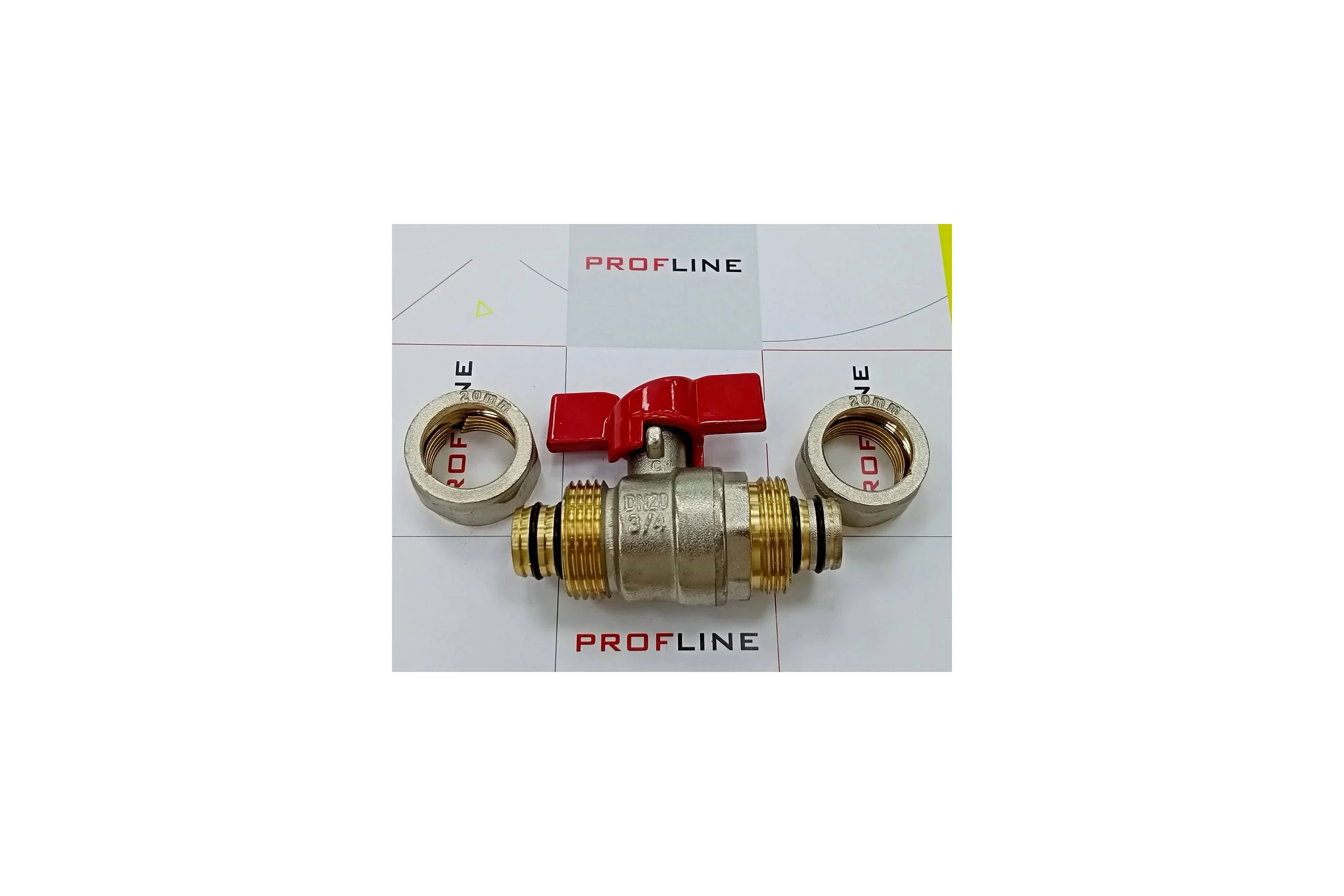 Кран шаровой для м/п труб PROFLINE цанга-цанга 20x20 УТ-00036234