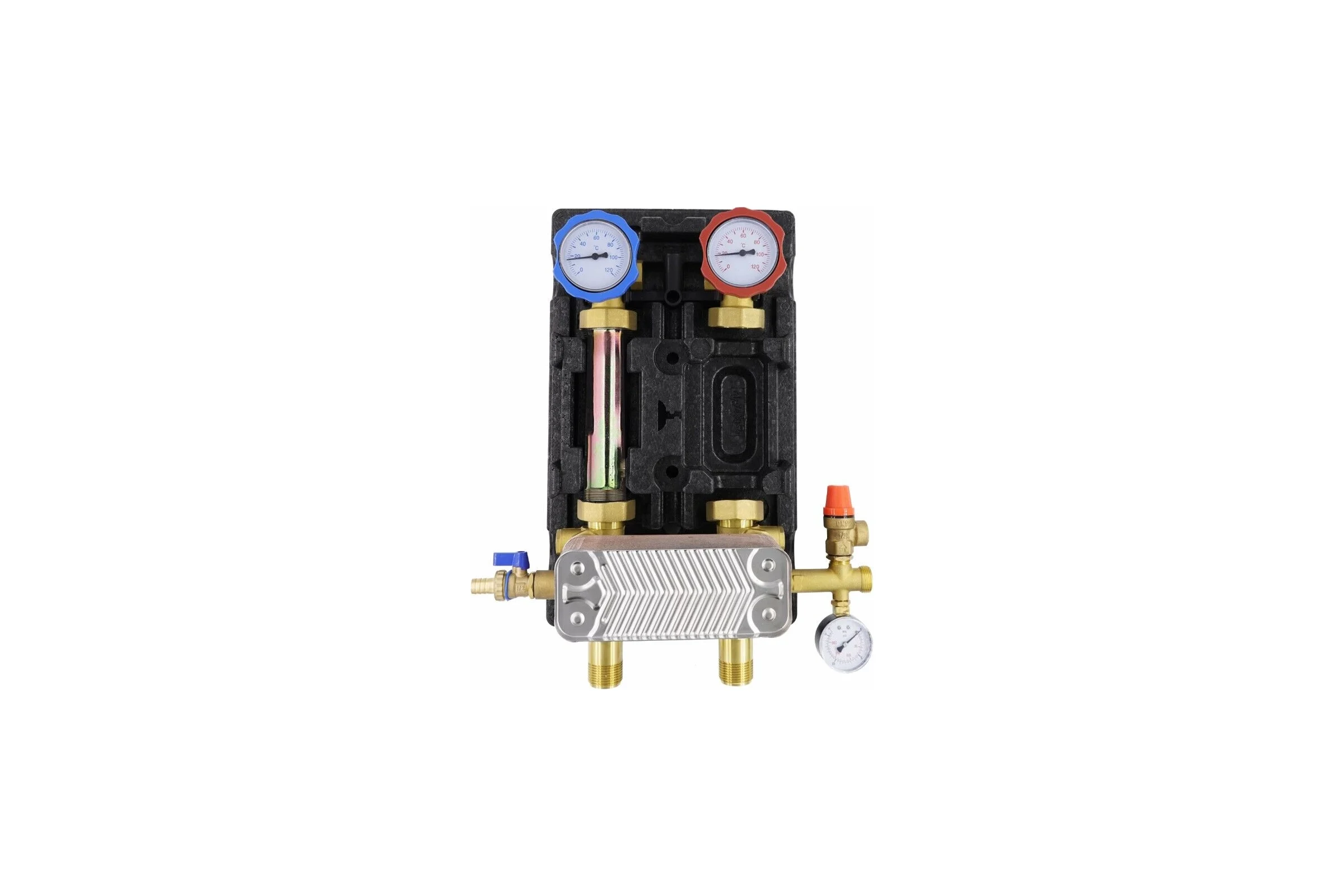 Насосная группа с теплообменником ROMMER RDG-1038-182501 18 пластин, без насоса в теплоизоляции RG0092MQC1SKH7