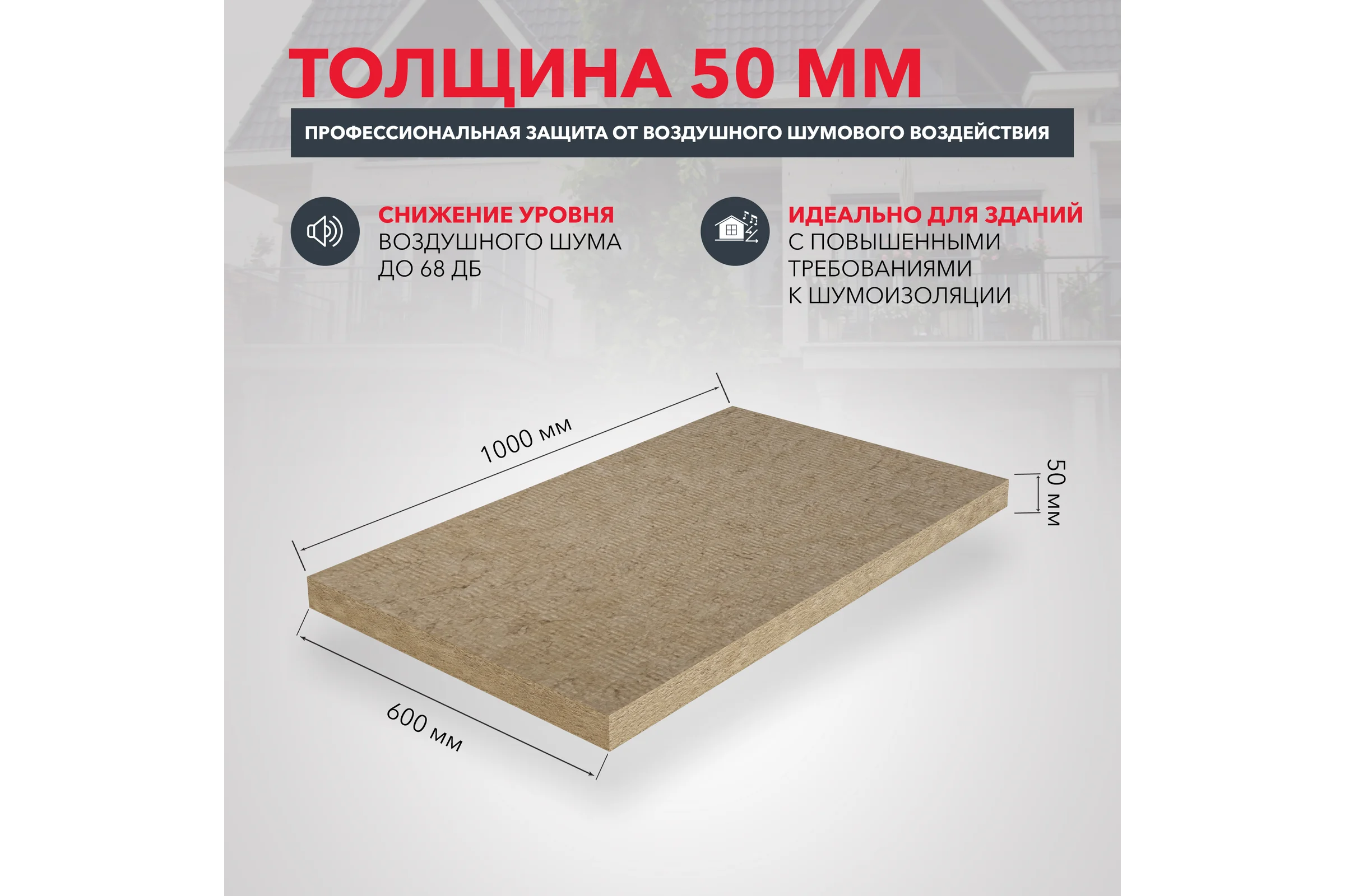 Плита RWL АКУСТИК БАТТС ПРО 1000x600x50 ГП-315197