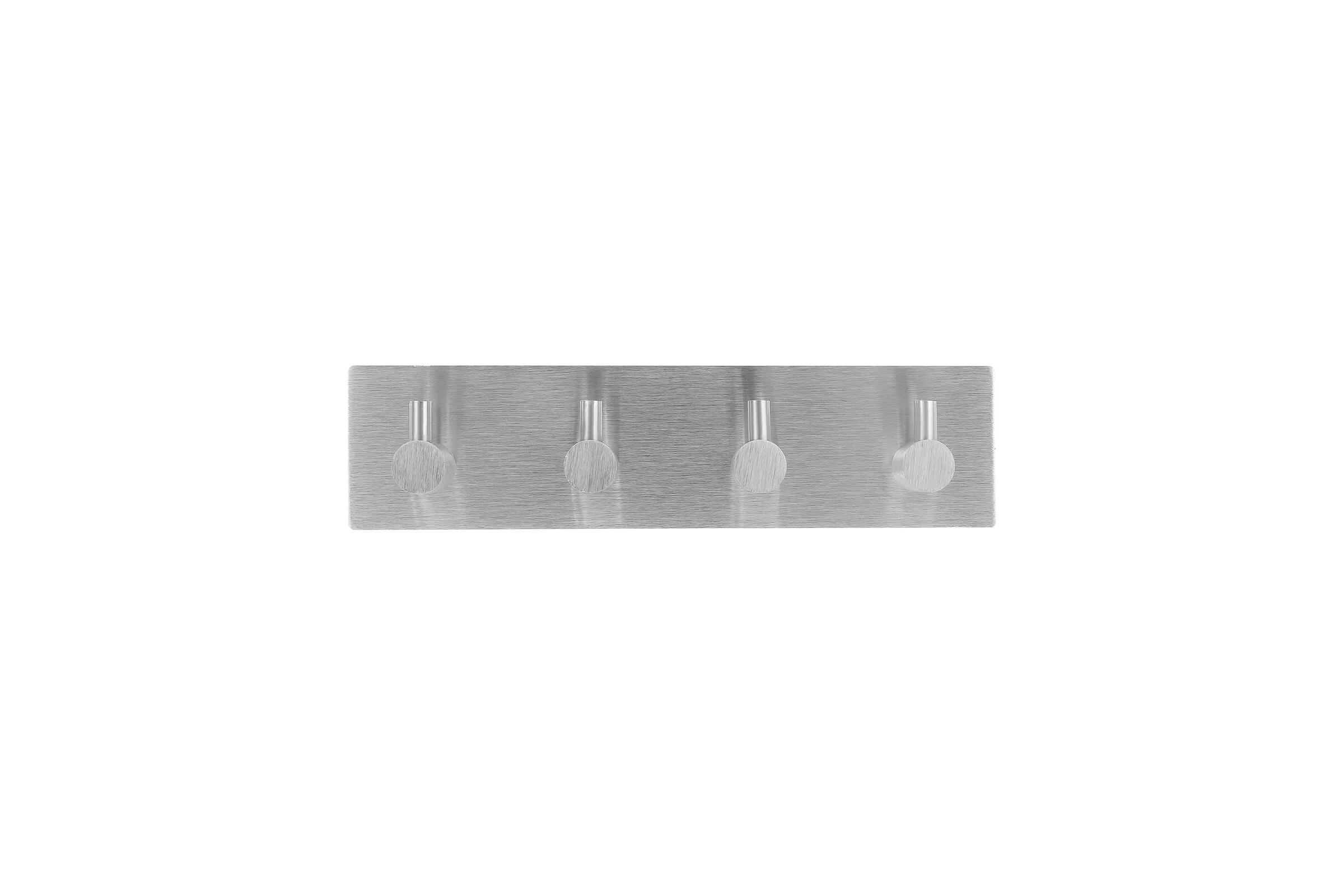 Крючки самоклеящиеся универсальные LAIMA Home, 18x4,5 см, на планке, сталь, серебристые, 4 шт. 608787