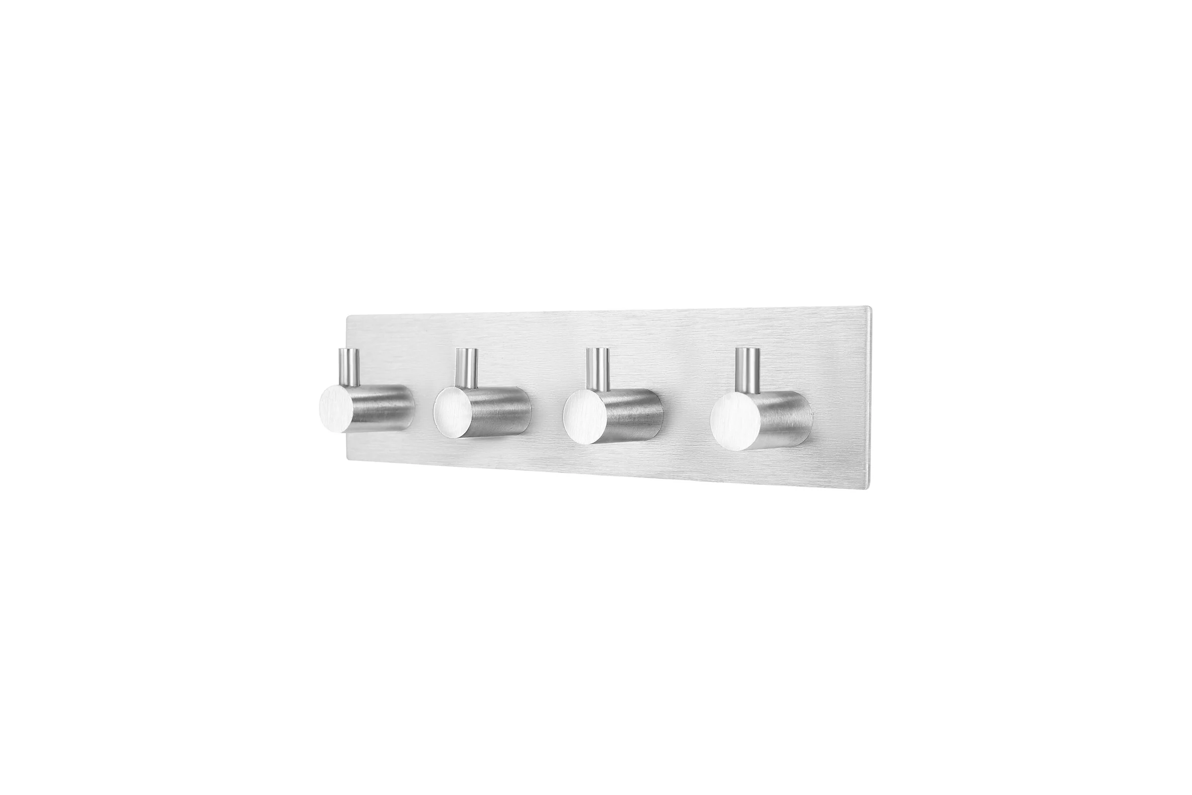 Крючки самоклеящиеся универсальные LAIMA Home, 18x4,5 см, на планке, сталь, серебристые, 4 шт. 608787