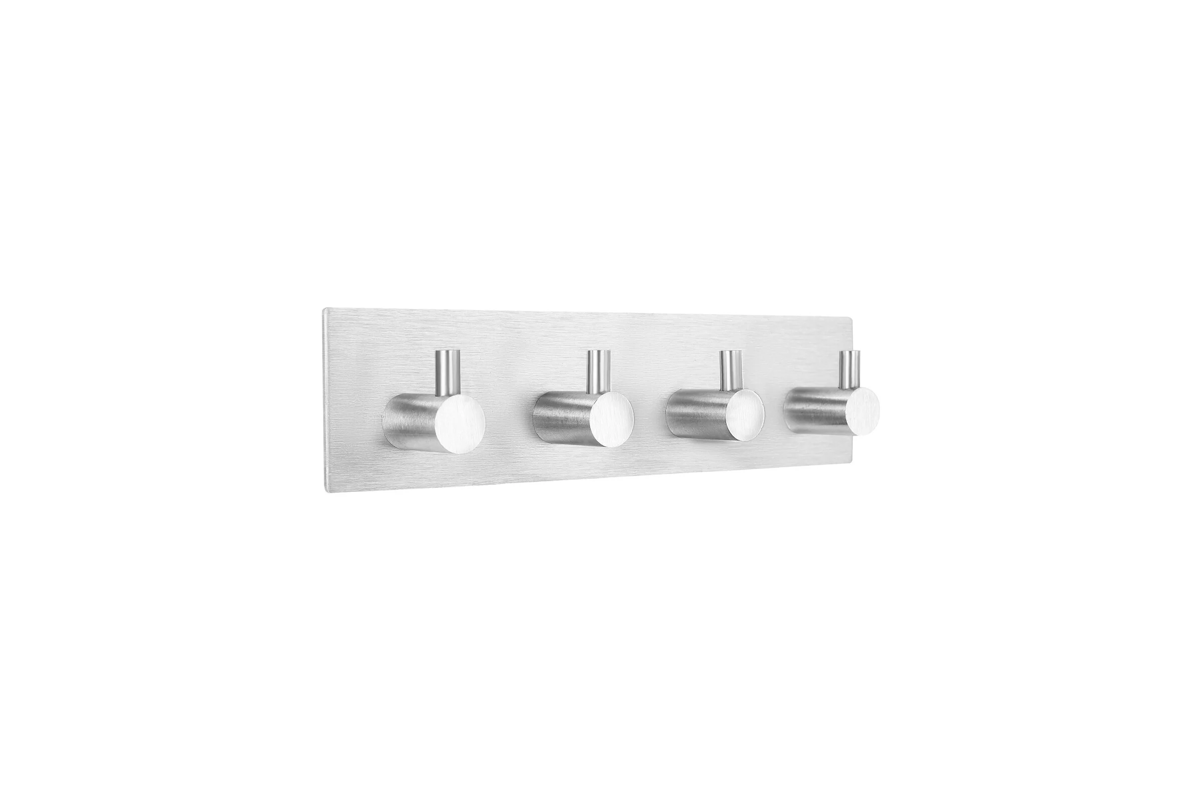Крючки самоклеящиеся универсальные LAIMA Home, 18x4,5 см, на планке, сталь, серебристые, 4 шт. 608787