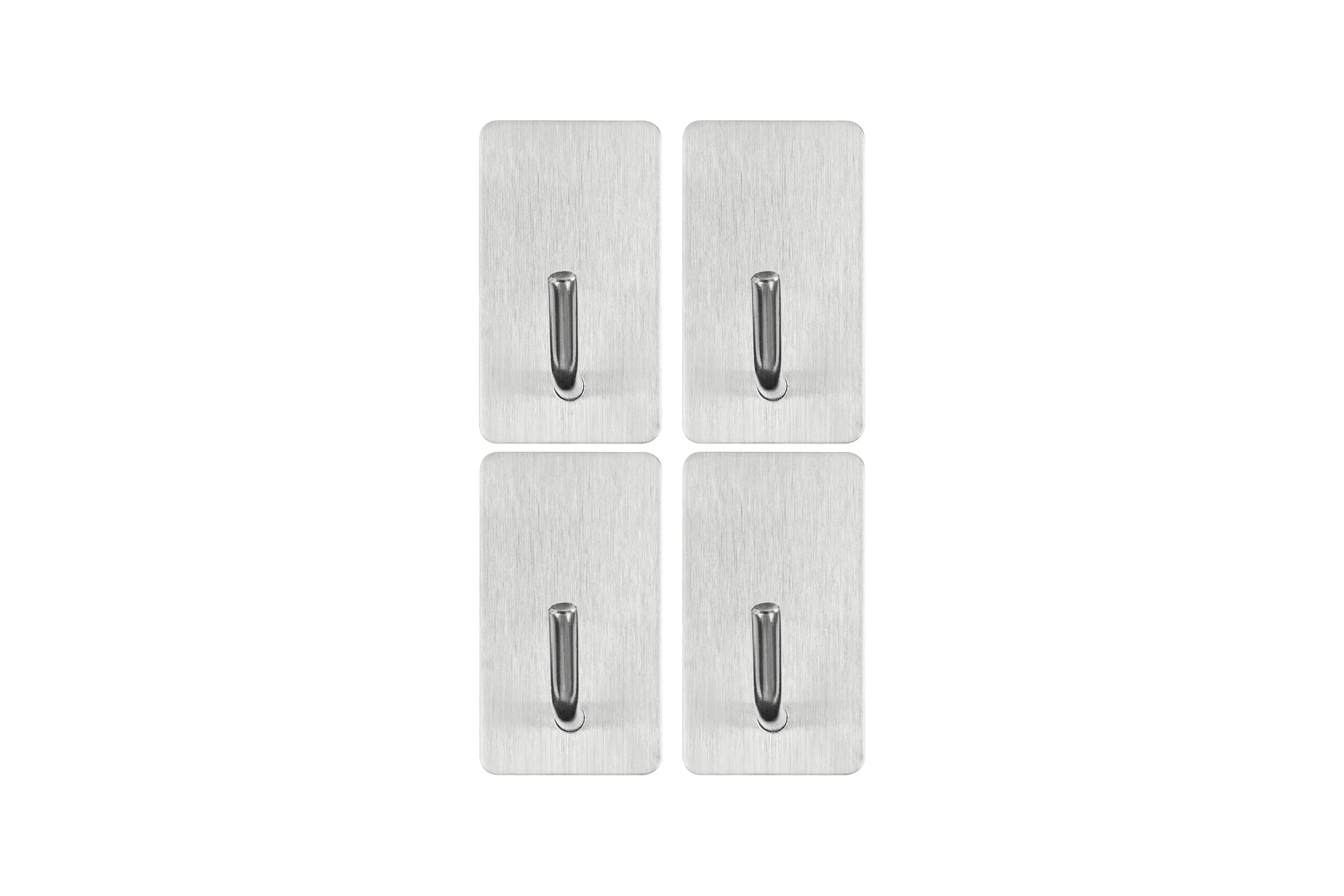 Крючки самоклеящиеся универсальные LAIMA Home, 2,5x4,5 см, сталь, серебристые, 4 шт. 608788