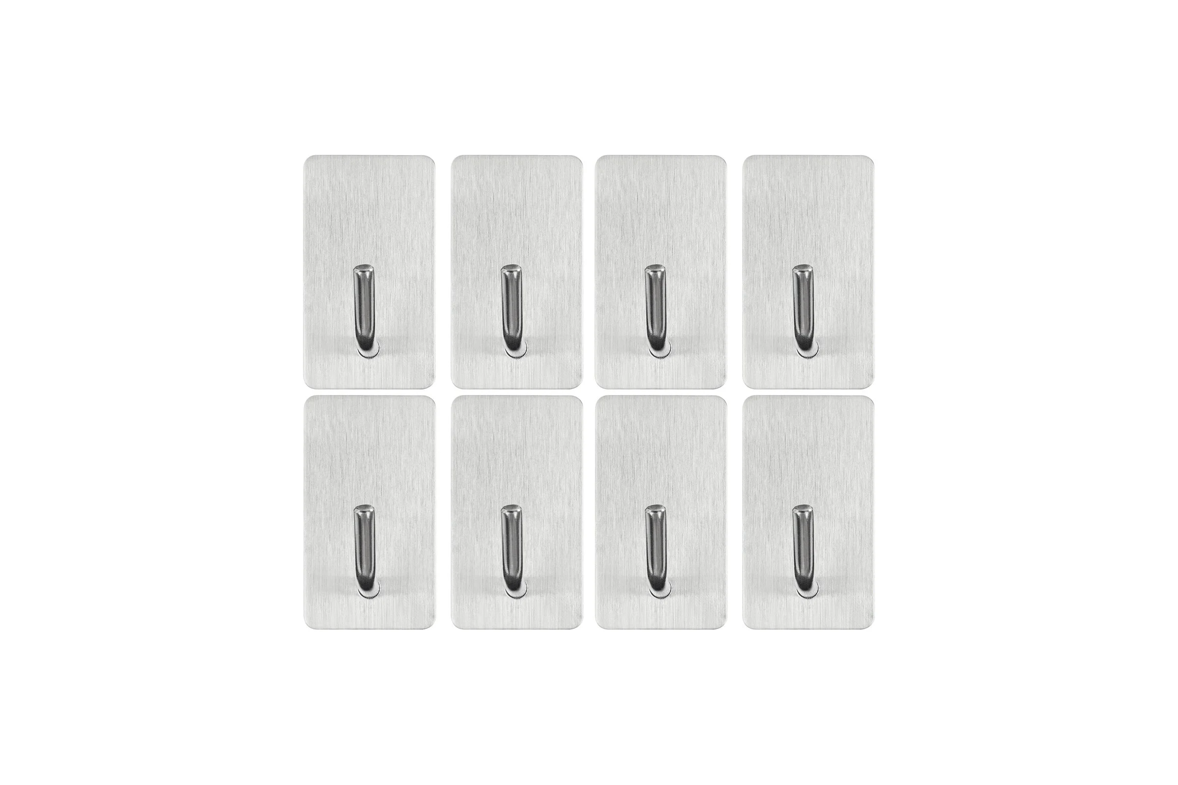 Крючки самоклеящиеся универсальные LAIMA Home, 2,5x4,5 см, сталь, серебристые, 8 шт. 608789