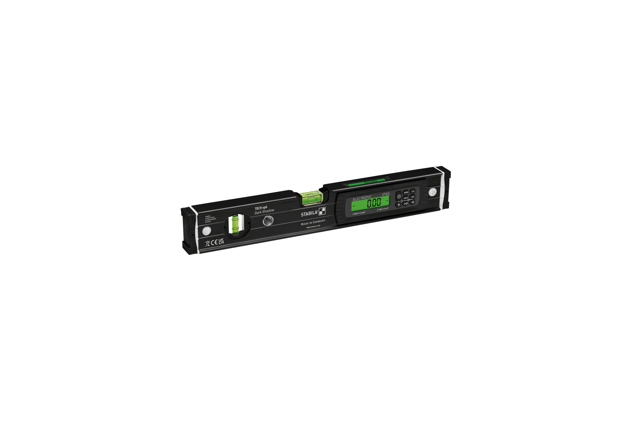 Уровень STABILA TECH 196 DL Dark Shadow 40 см, IP 67, 1 вертикальный, 1 горизонтальный глазок, 2 ЖК дисплея, точность 0,5 мм/м 20006