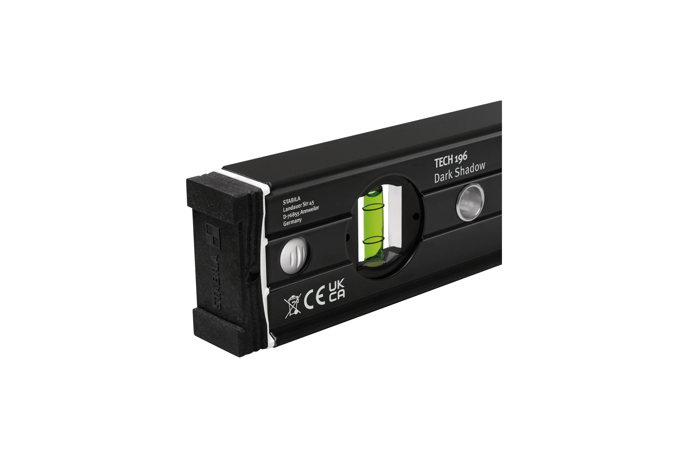 Уровень STABILA TECH 196 DL Dark Shadow 40 см, IP 67, 1 вертикальный, 1 горизонтальный глазок, 2 ЖК дисплея, точность 0,5 мм/м 20006