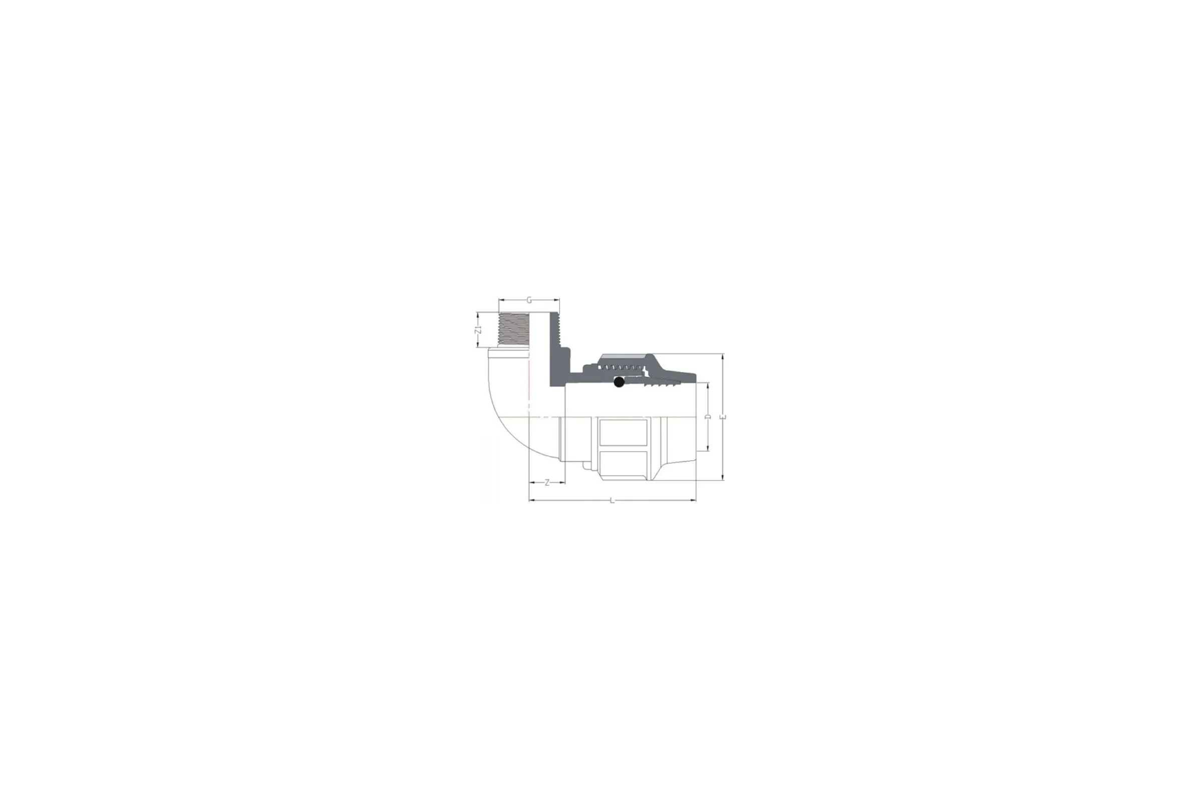 Колено AV Engineering ПЭ, 32x3/4 нар AVE1033234