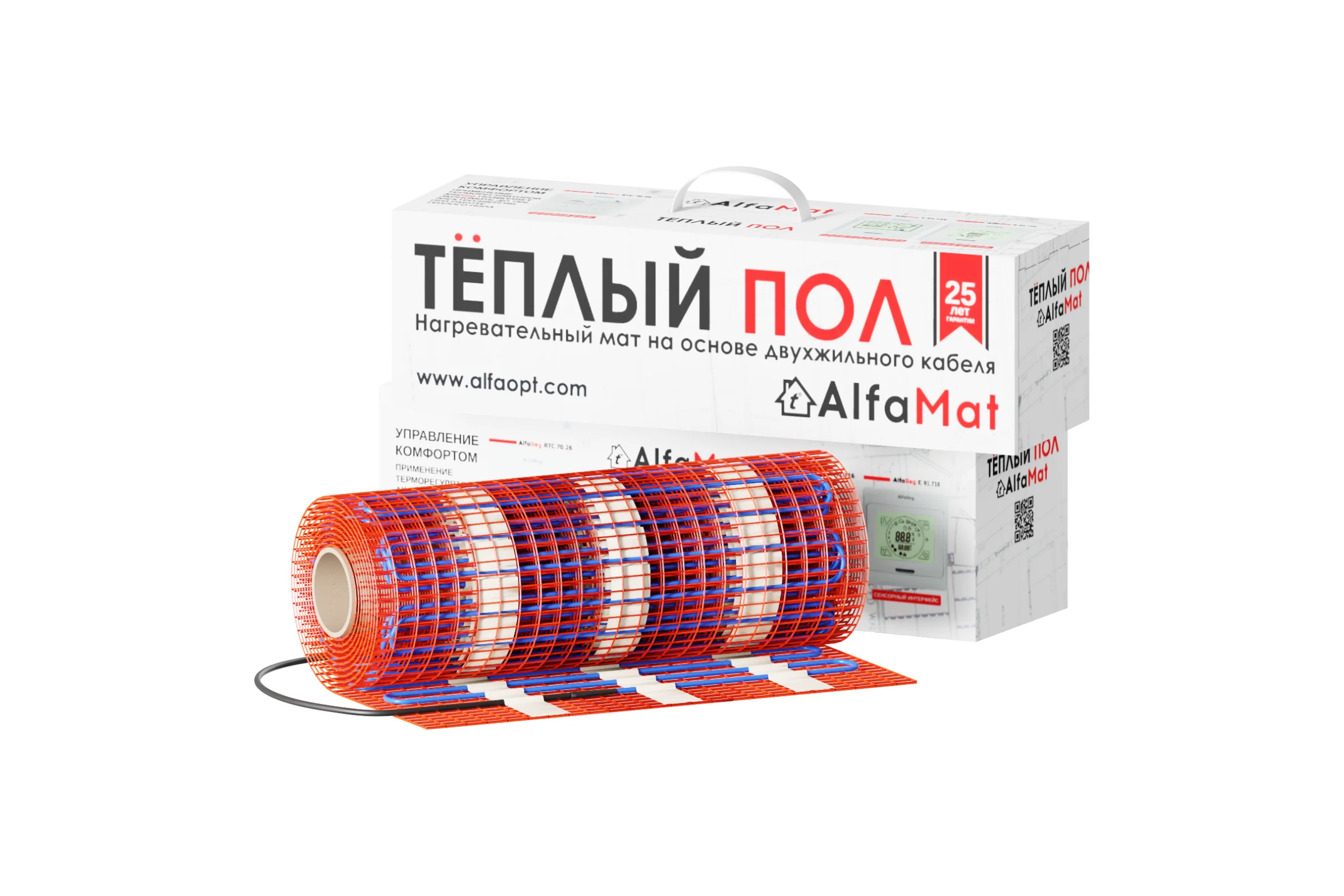 Мат нагревательный AlfaOpt AlfaMat-150 (1,0 м²) AM150-01-0