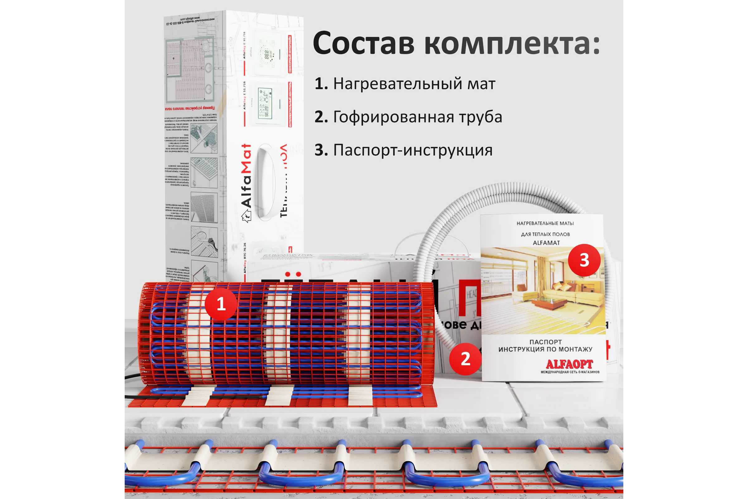 Мат нагревательный AlfaOpt AlfaMat-150 (2,5 м²) AM150-02-5