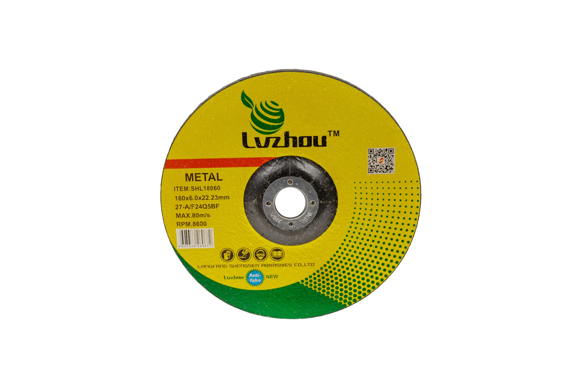 Круг шлифовальный абразивный по металлу 180x6.0x22.2 мм Lvzhou SHL18060