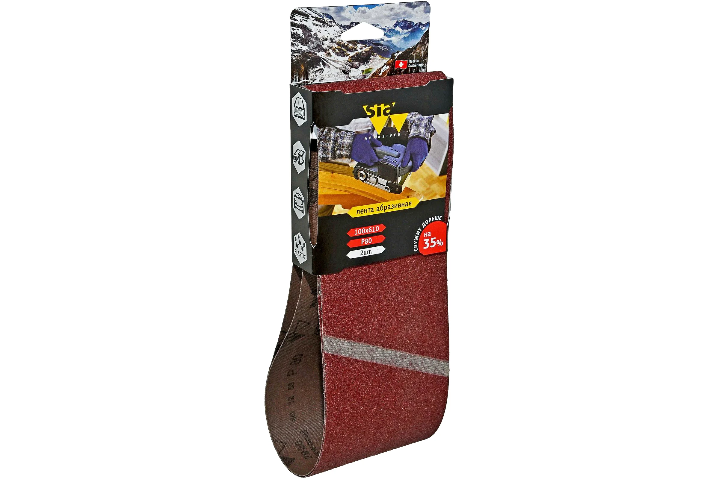 Лента шлифовальная бесконечная 2920 siawood (2 шт; 100х610 мм; Р80) sia Abrasives sw610-080