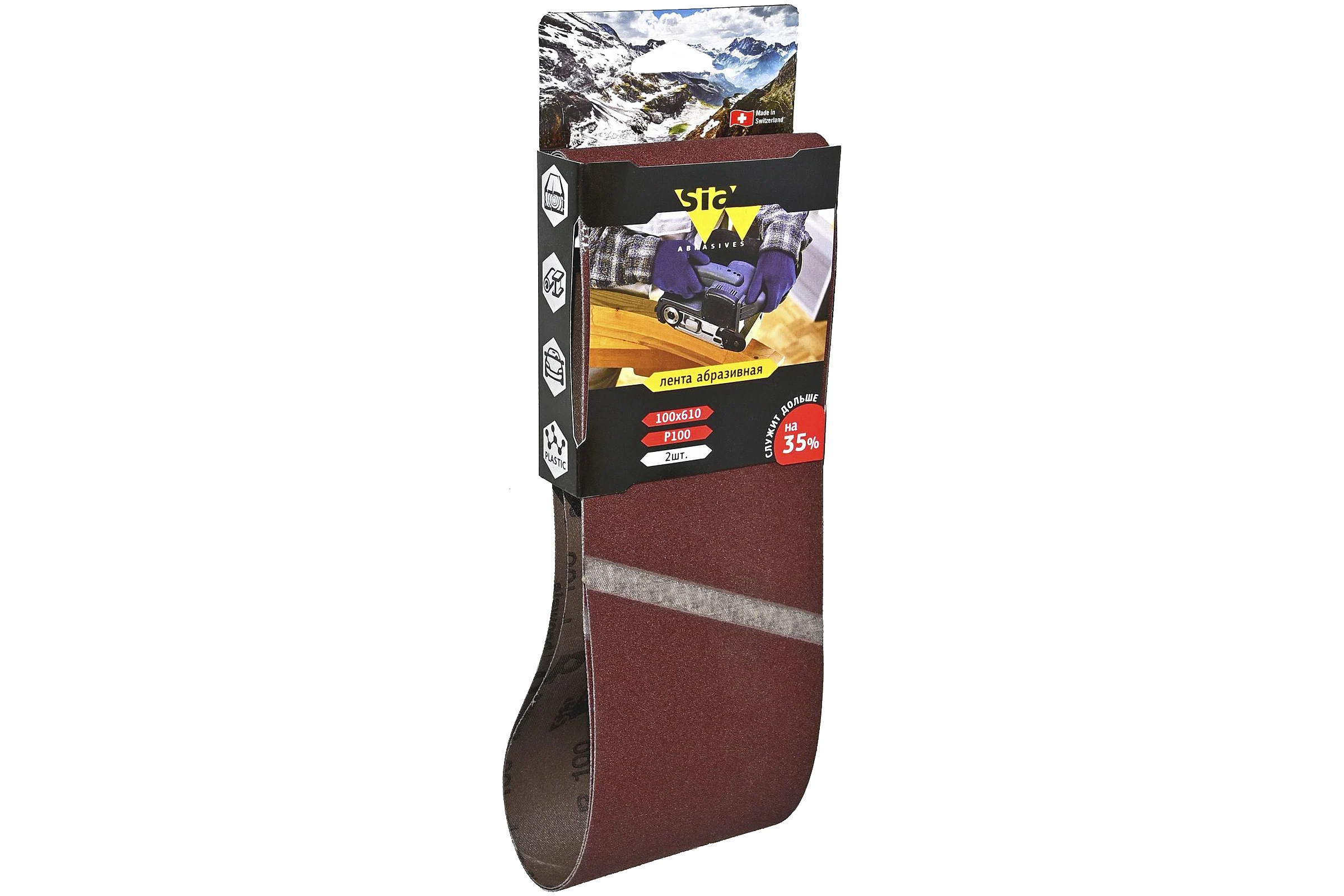 Лента шлифовальная бесконечная 2920 siawood (2 шт; 100х610 мм; Р100) sia Abrasives sw610-100