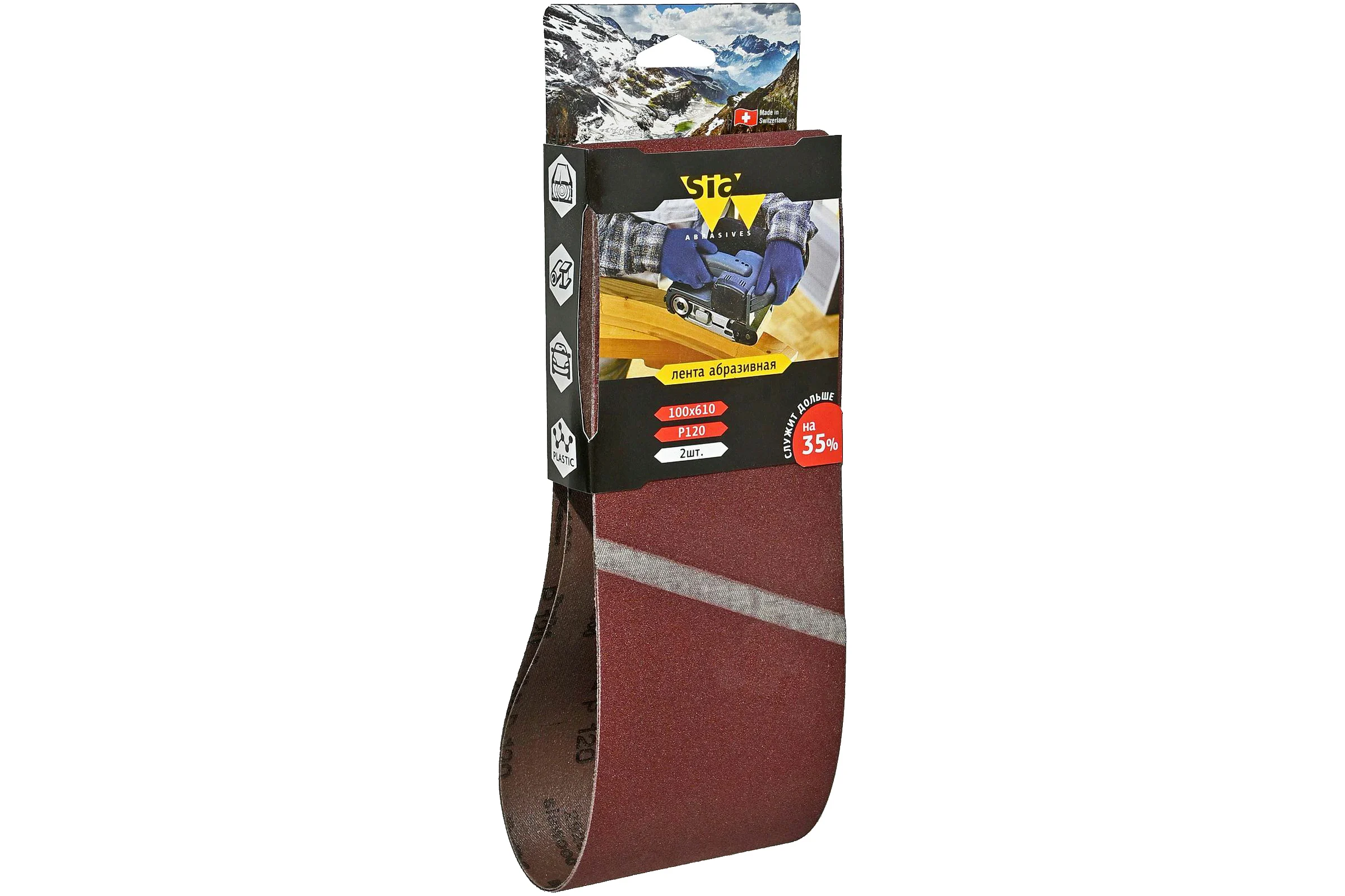 Лента шлифовальная бесконечная 2920 siawood (2 шт; 100х610 мм; Р120) sia Abrasives sw610-120