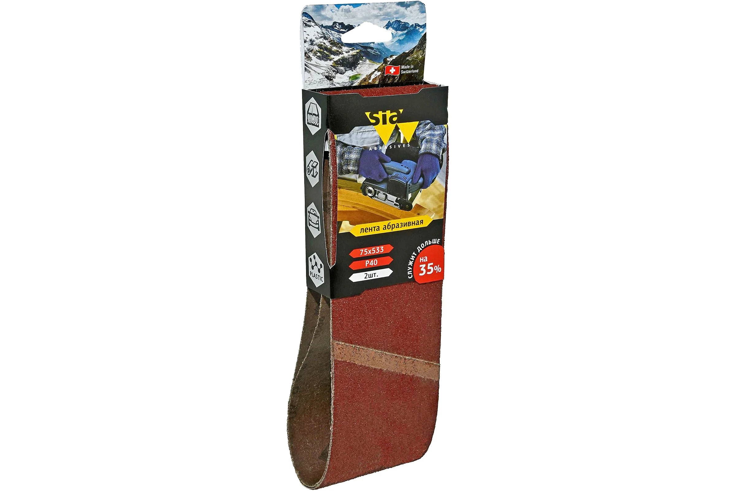 Лента шлифовальная бесконечная 2920 siawood (2 шт; 75х533 мм; Р40) sia Abrasives sw533-040
