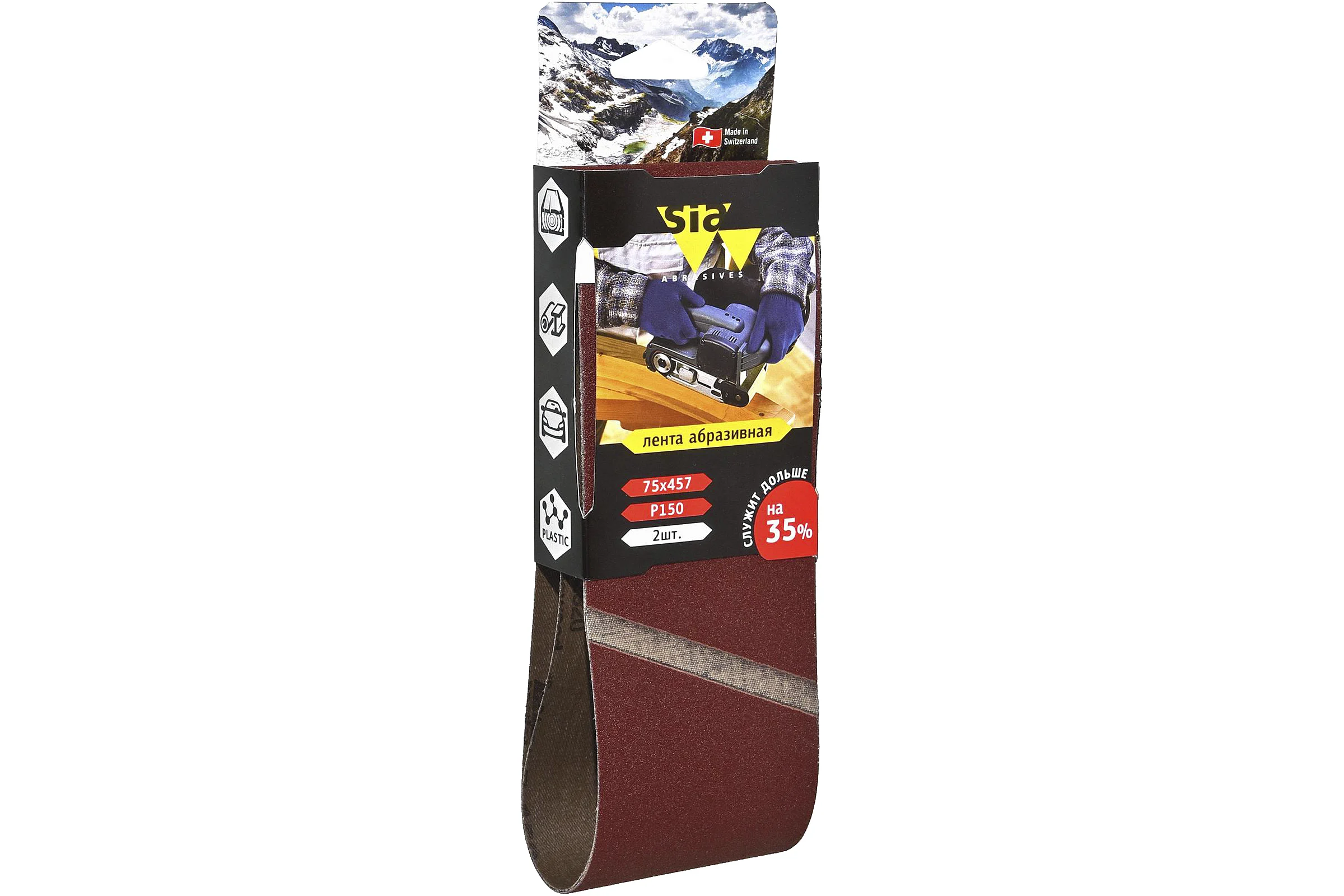 Лента шлифовальная бесконечная 2920 siawood (2 шт; 75х457 мм; Р150) sia Abrasives sw457-150