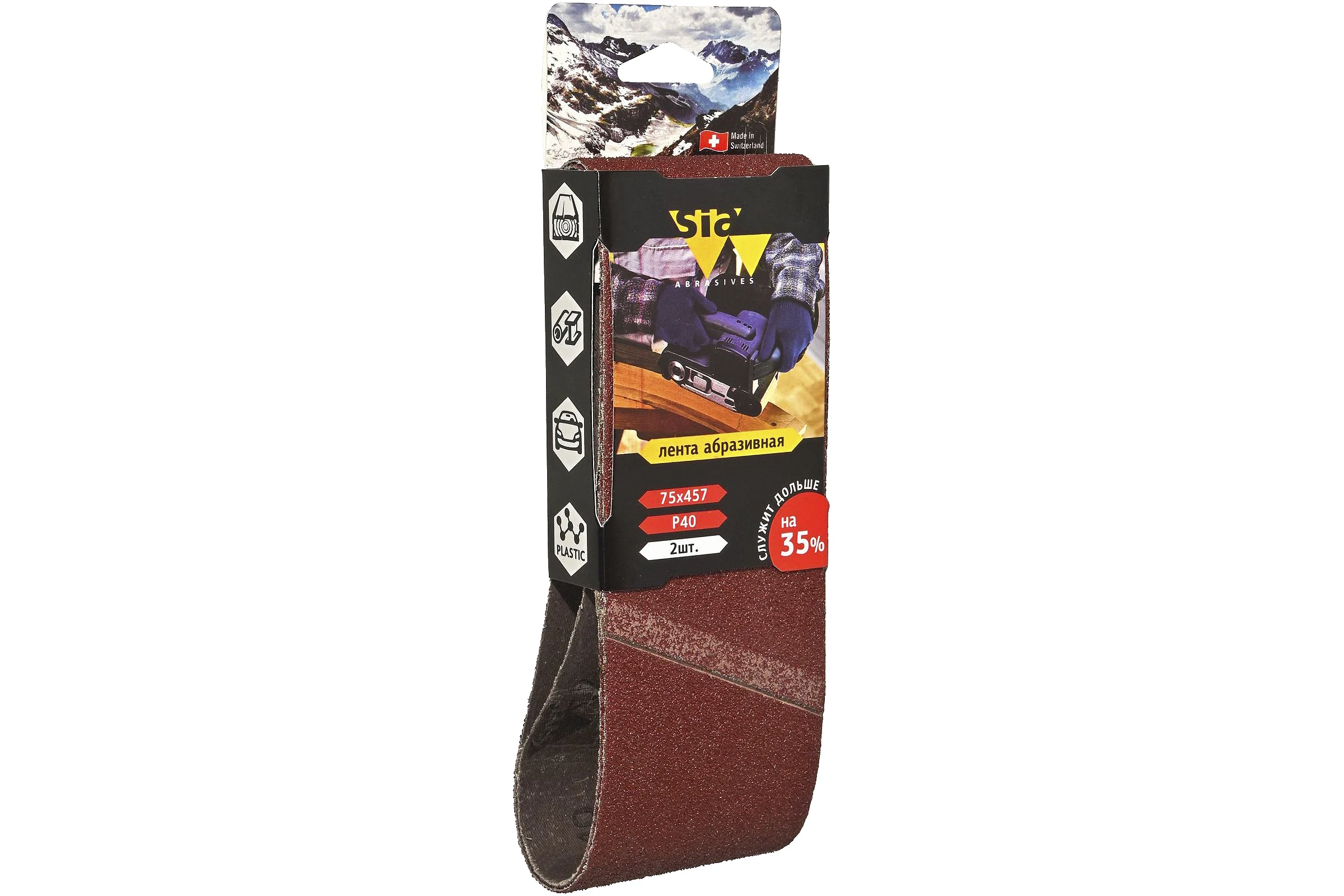 Лента шлифовальная бесконечная 2920 siawood (2 шт; 75х457 мм; Р40) sia Abrasives sw457-040