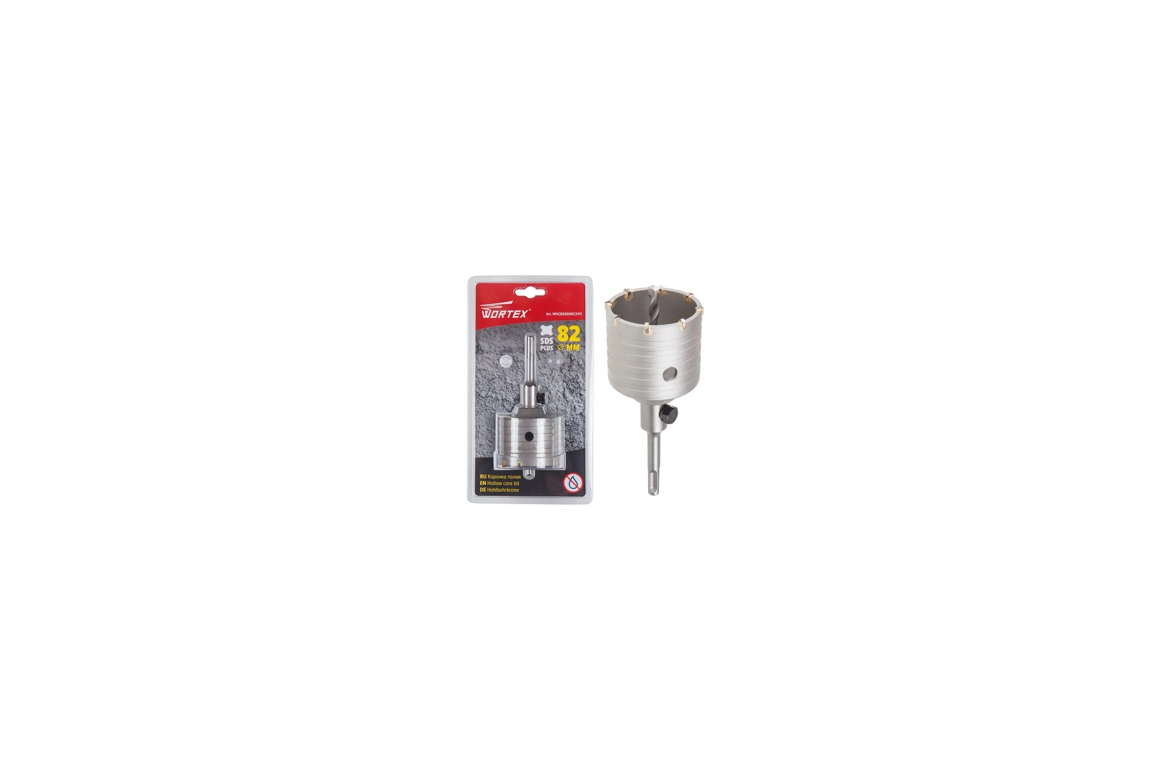 Коронка полая по бетону 82 мм, SDS+ WORTEX WHC820000C2111