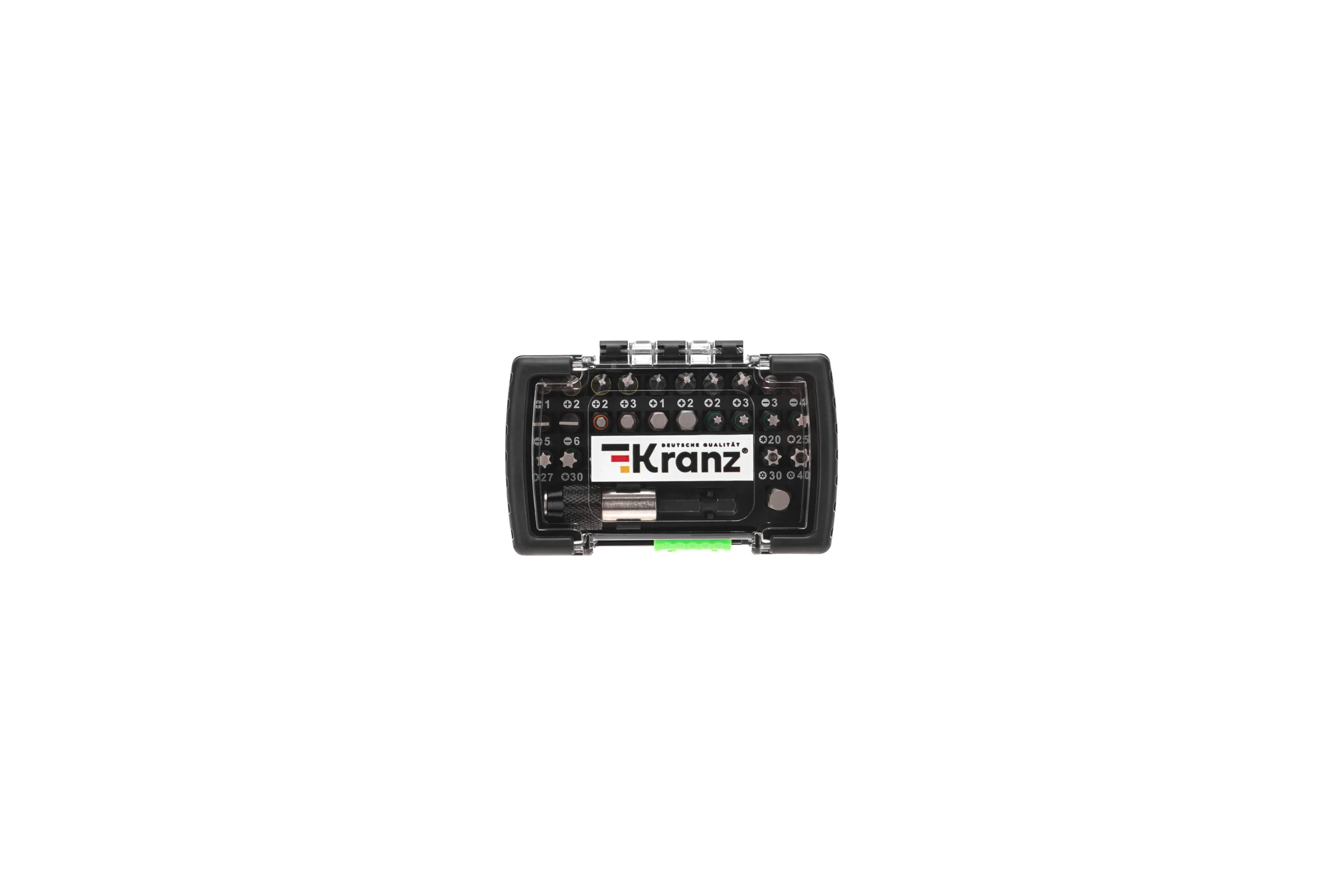 Набор бит с магнитным держателем, пластиковый кейс, 32 предмета KRANZ KR-92-0464