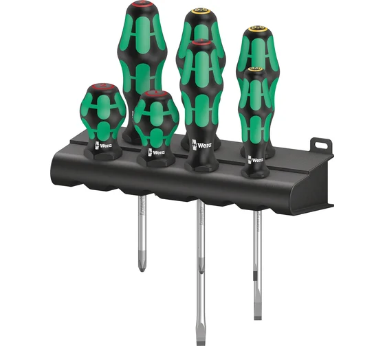 Набор отверток WERA 300/7 Mix 1 PH1/2, SL3/5.5/6.5, Stubby короткие PH1/2, 7 пр. WE-008900