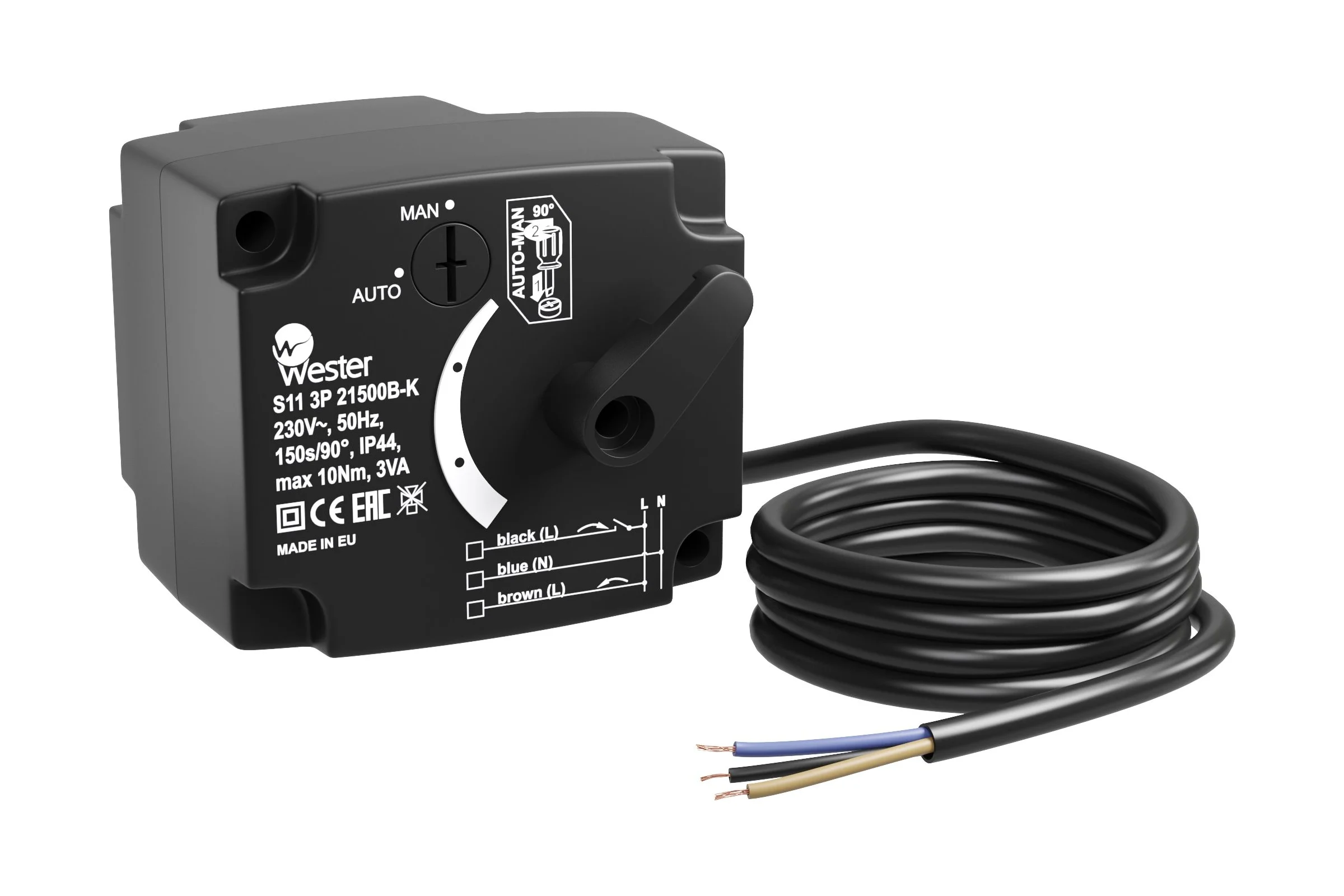 Привод Wester S11 3P 21500B-K 230 VAC 50 Hz 150s/90 3-точ. SPDT 10 Nm 0-04-0106