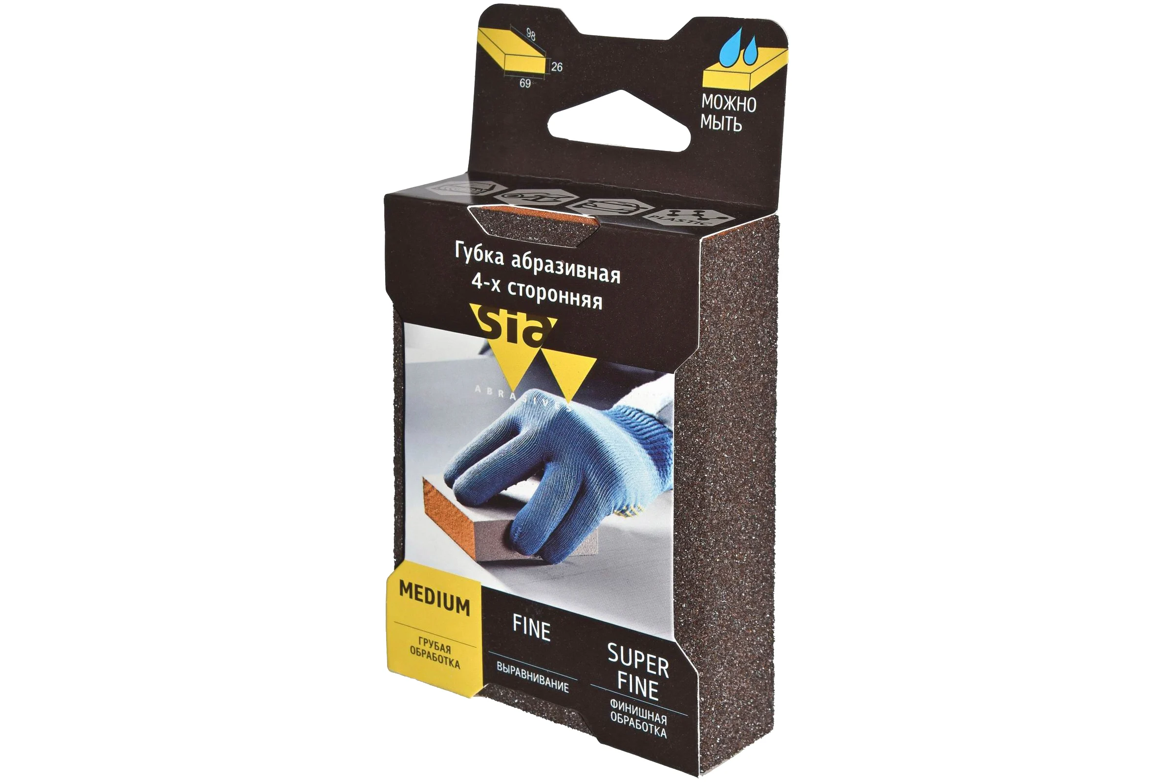 Губка абразивная siasponge 4s medium sia Abrasives ssp-4s-med