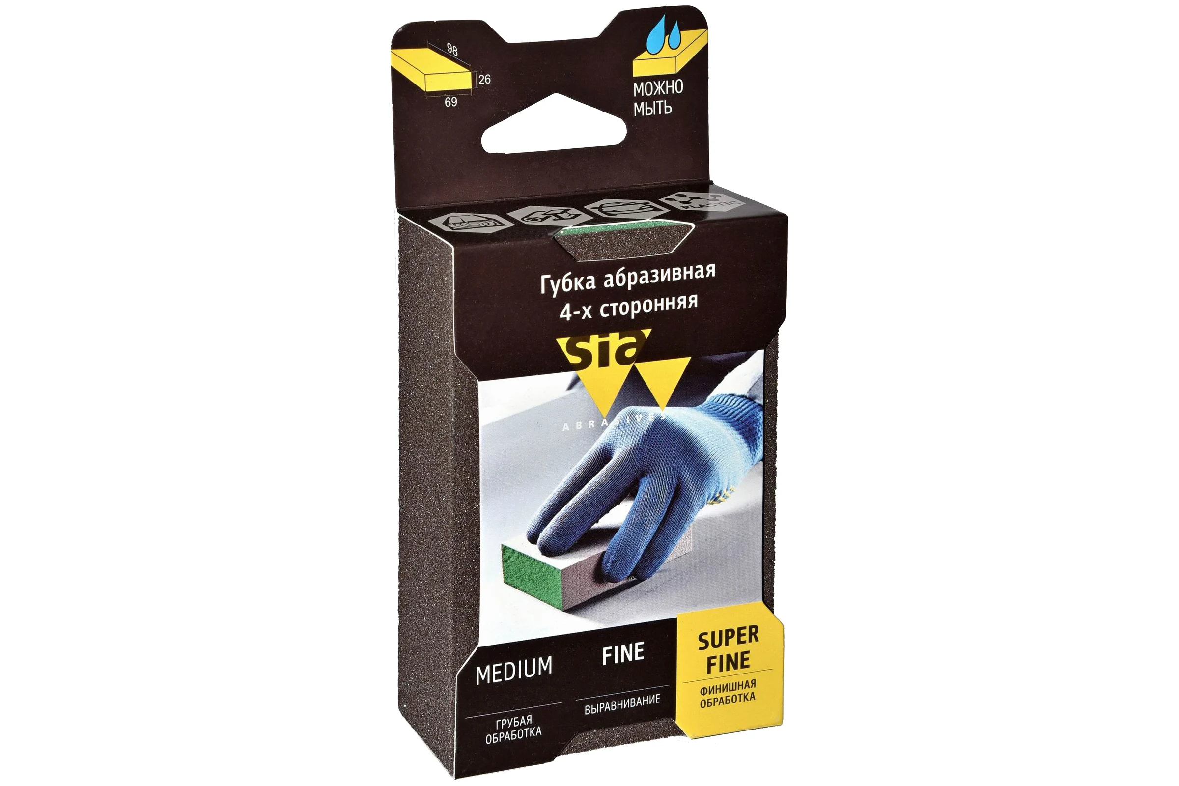 Губка абразивная siasponge 4s superfine sia Abrasives ssp-4s-s-fine