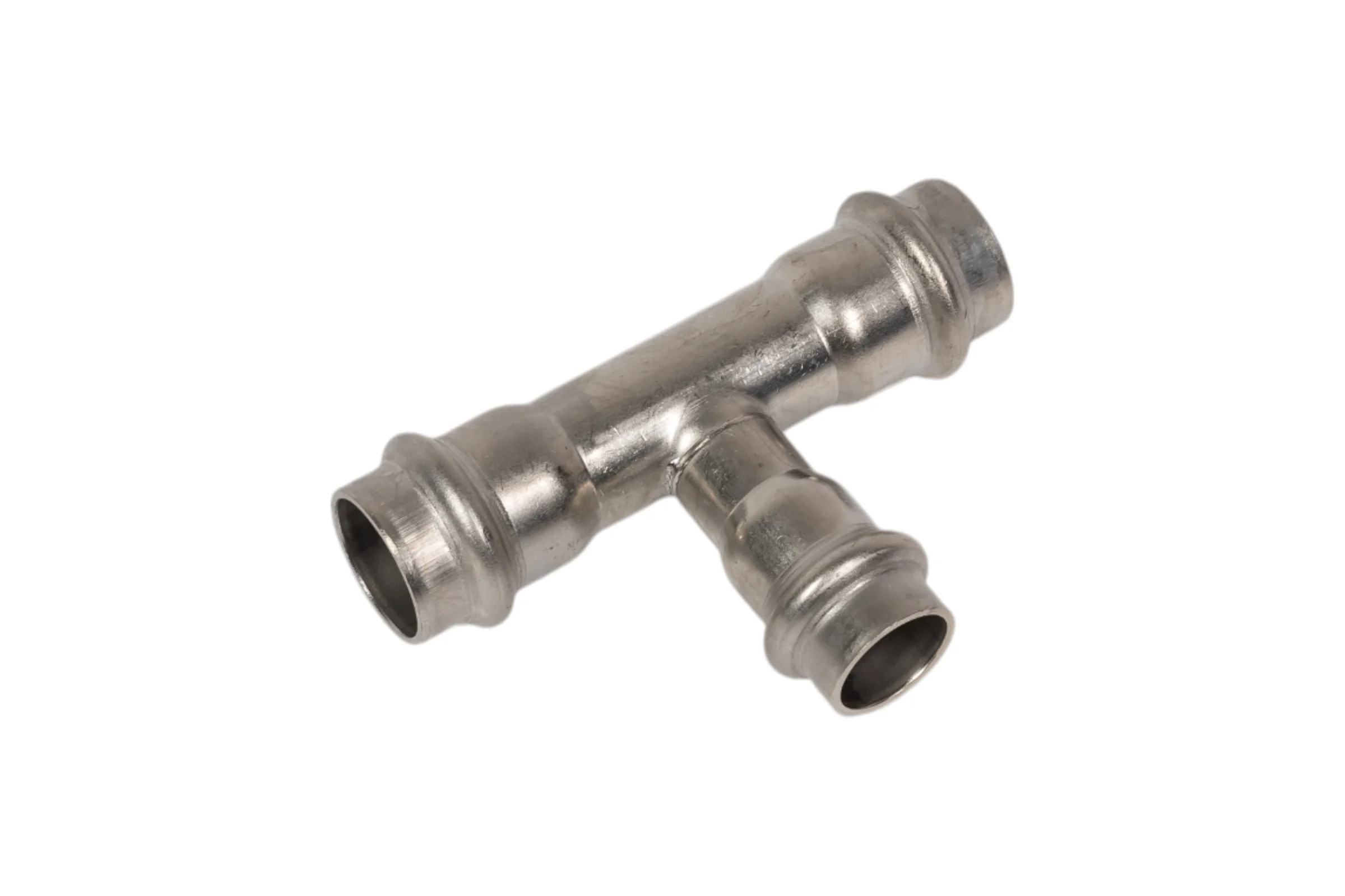 Тройник Viega Sanpress Inox с SC-Contur, нержав.сталь, 18x15x18 мм 435929